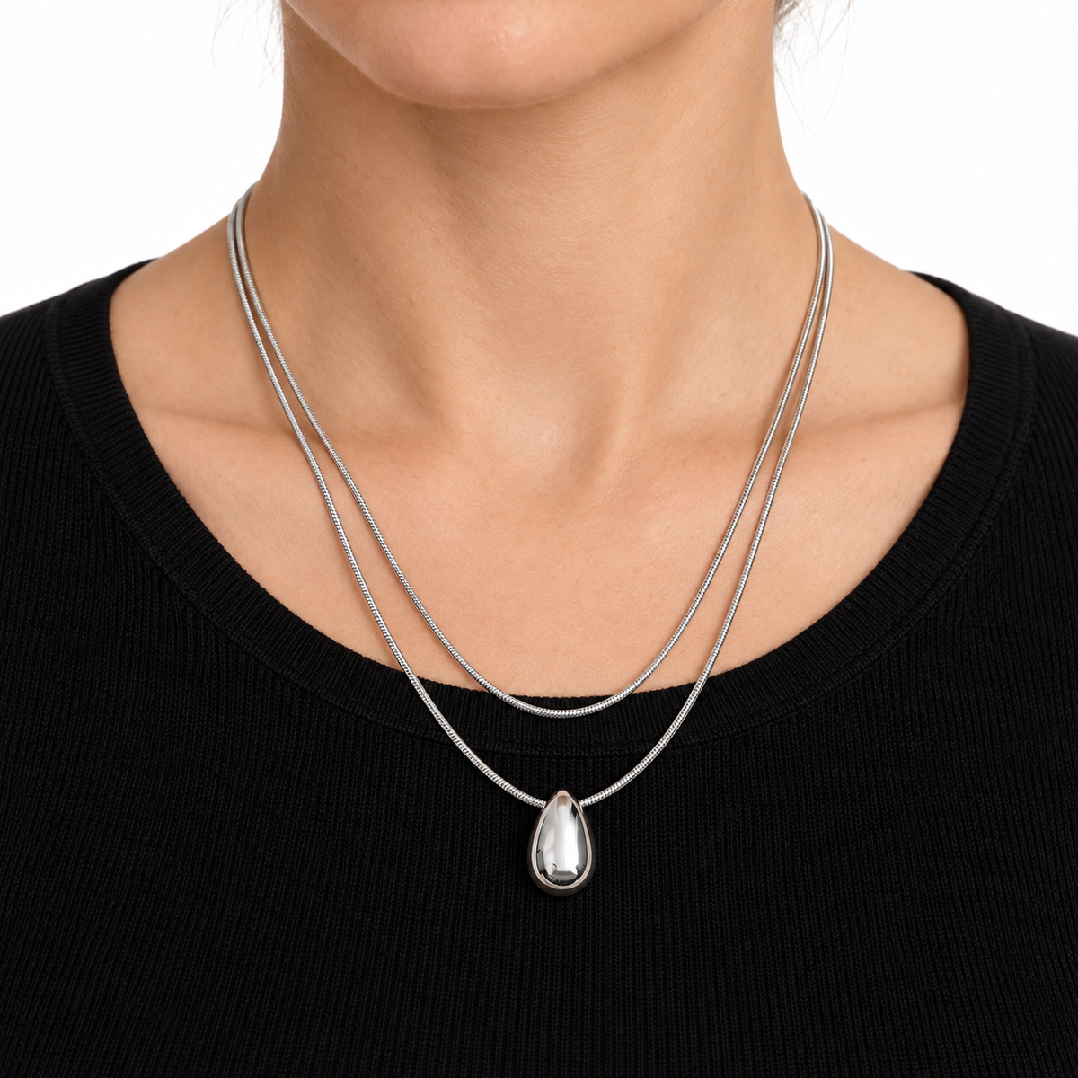 Colla goccia|Colore:Argento