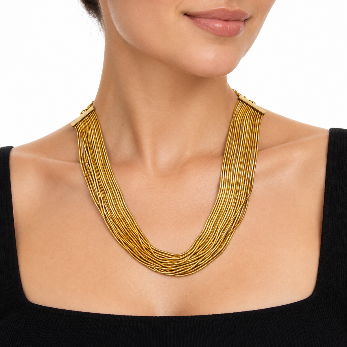 Collana multifilo|Colore:Oro