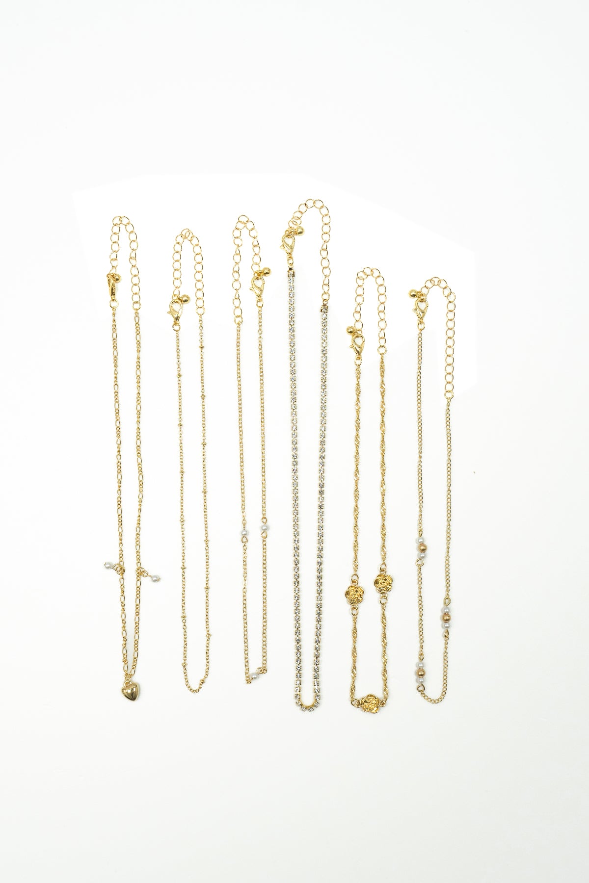 Collana multi fili con rosa|Colore:Oro