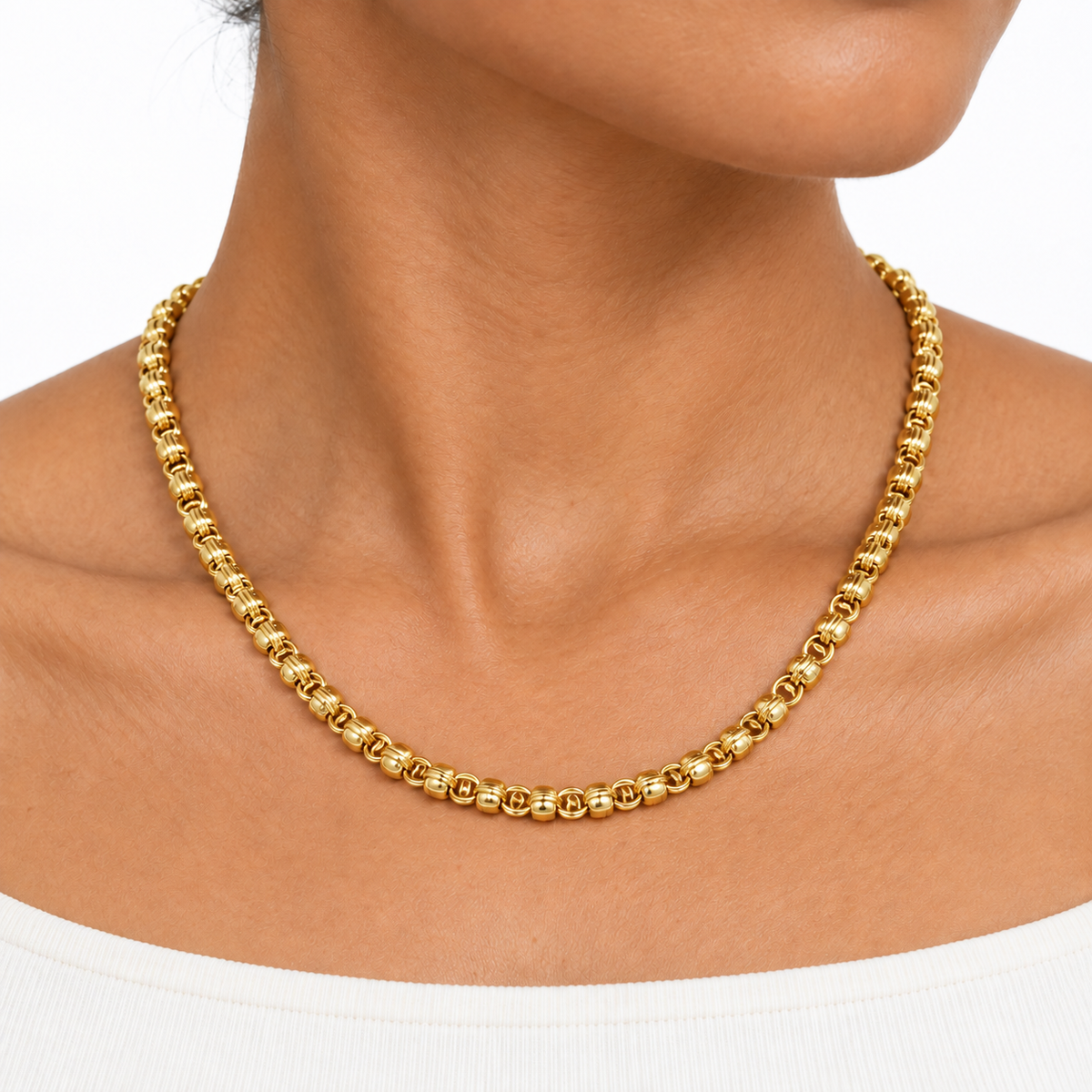 Collana con maglia tubolari|Colore:Oro