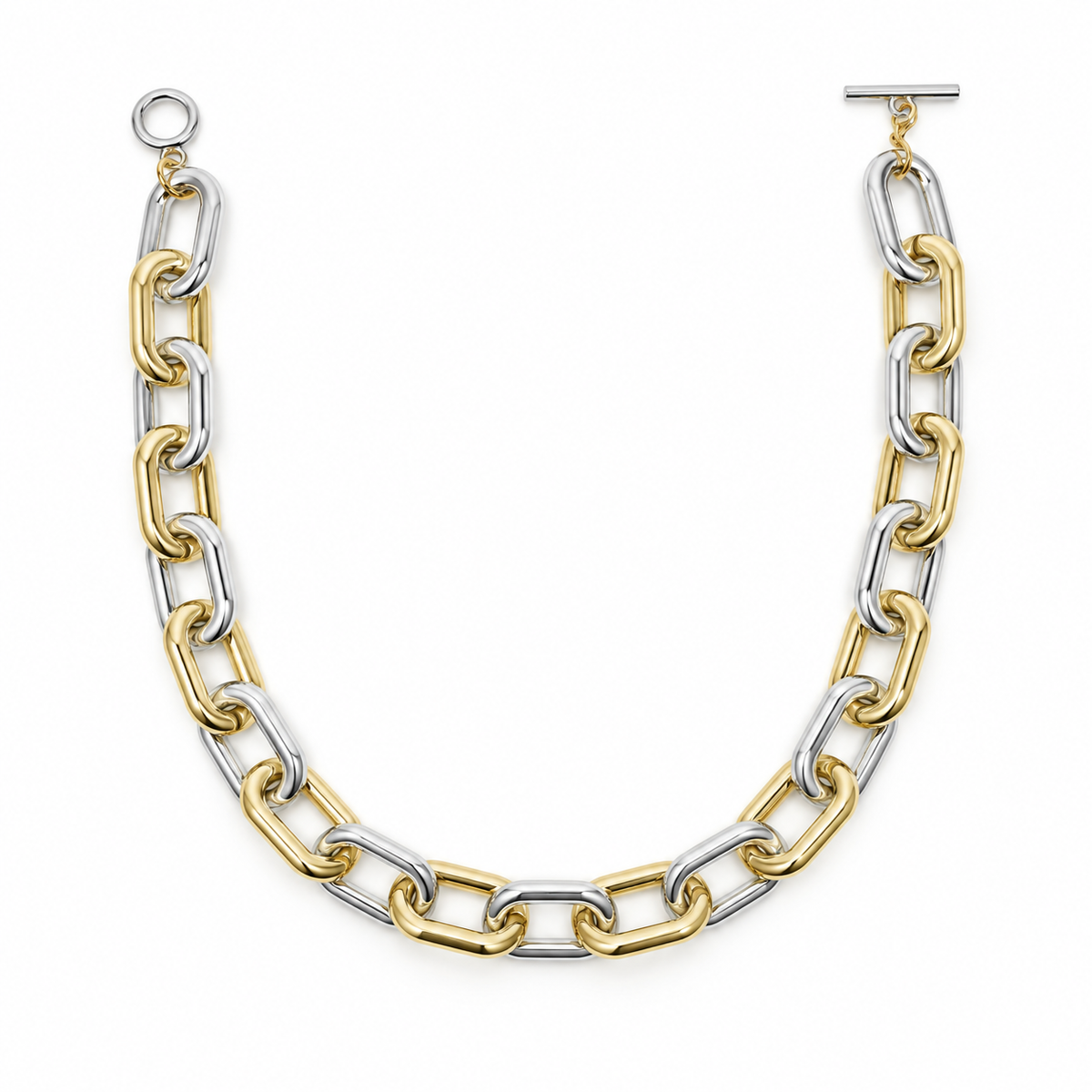 collana con maglie ovali|Colore:Oro/argento