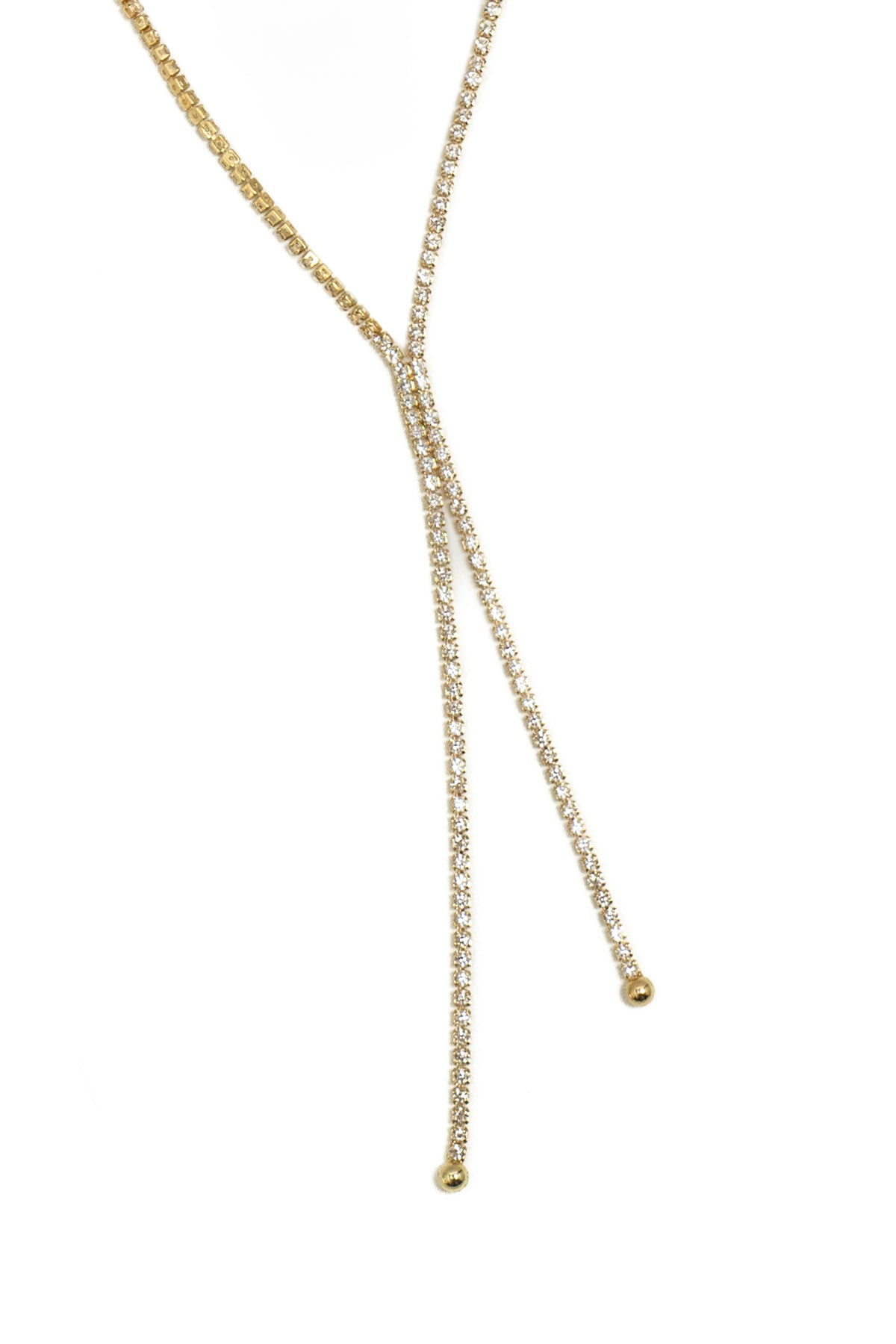 Collana Y con strass|Colore:Oro