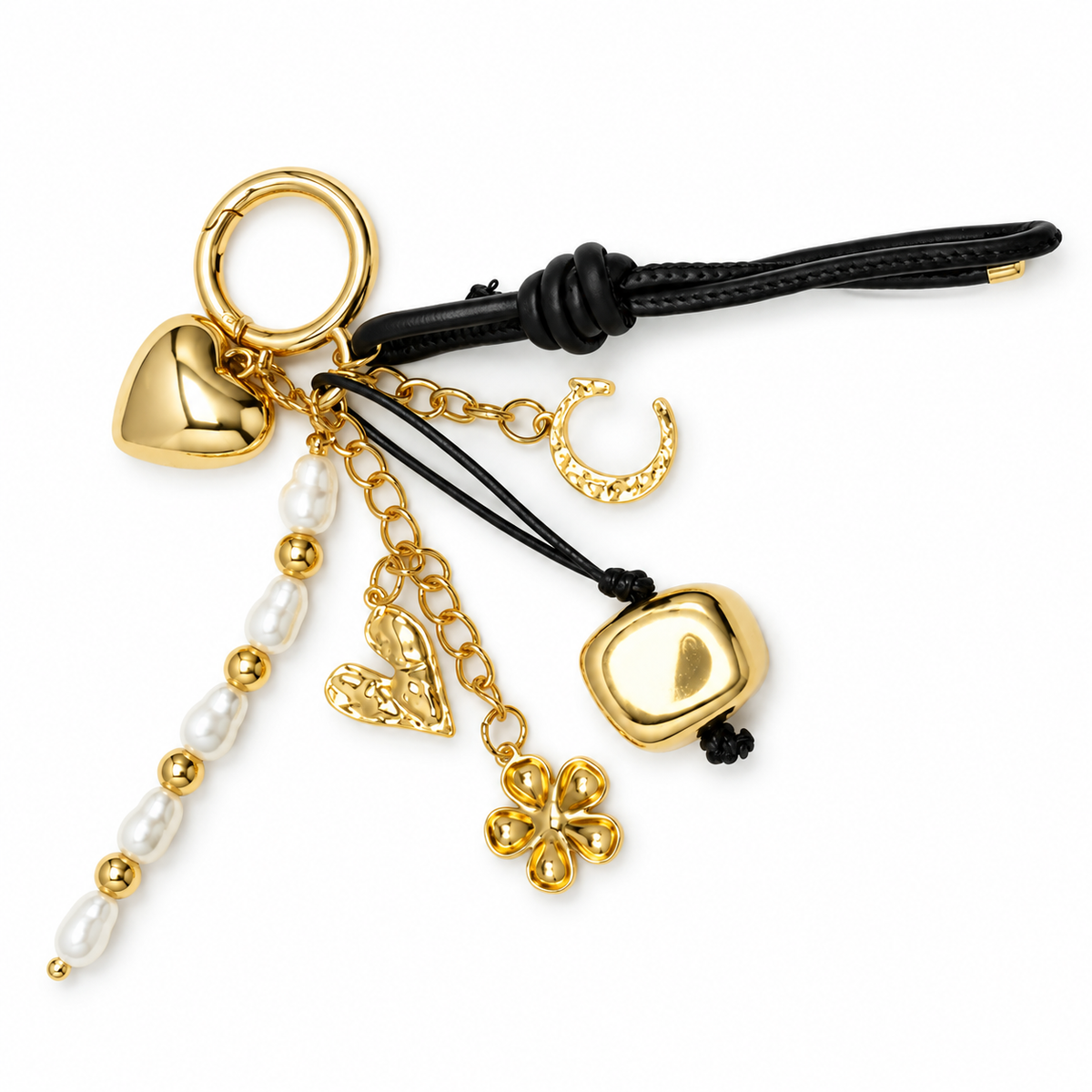 Portachiavi charm C|Colore:Nero