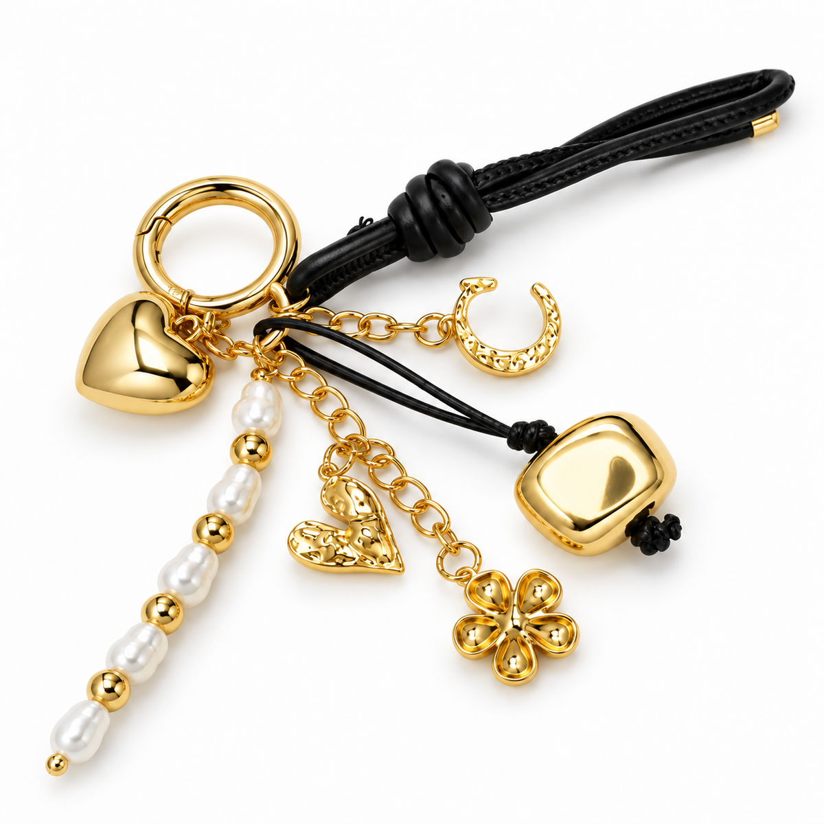 Portachiavi charm C|Colore:Nero