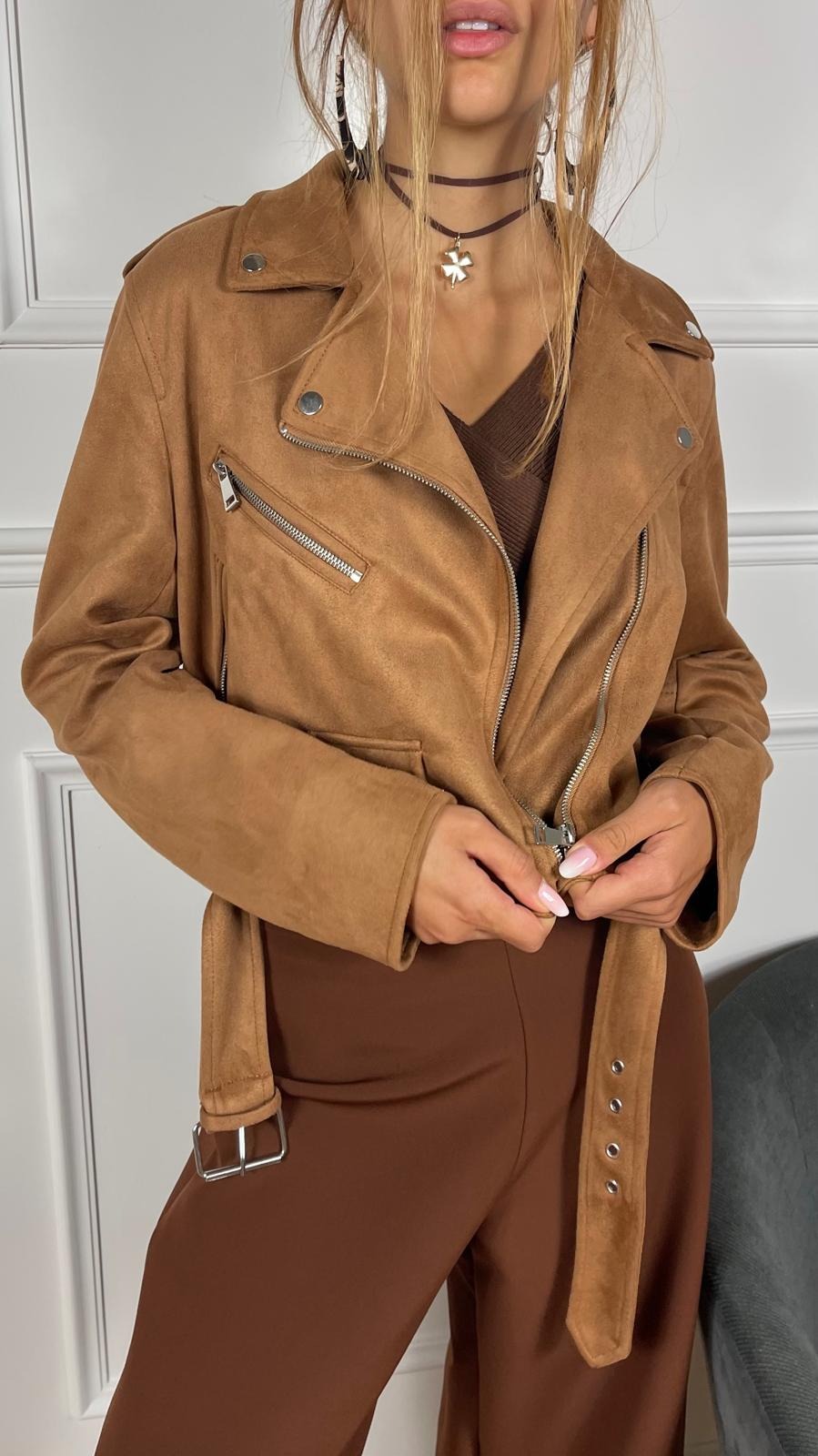 Chiodo effetto camoscio