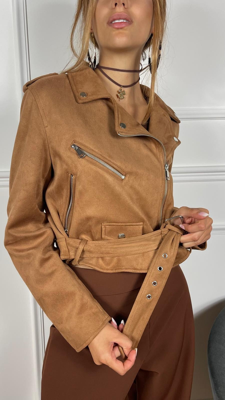 Chiodo effetto camoscio