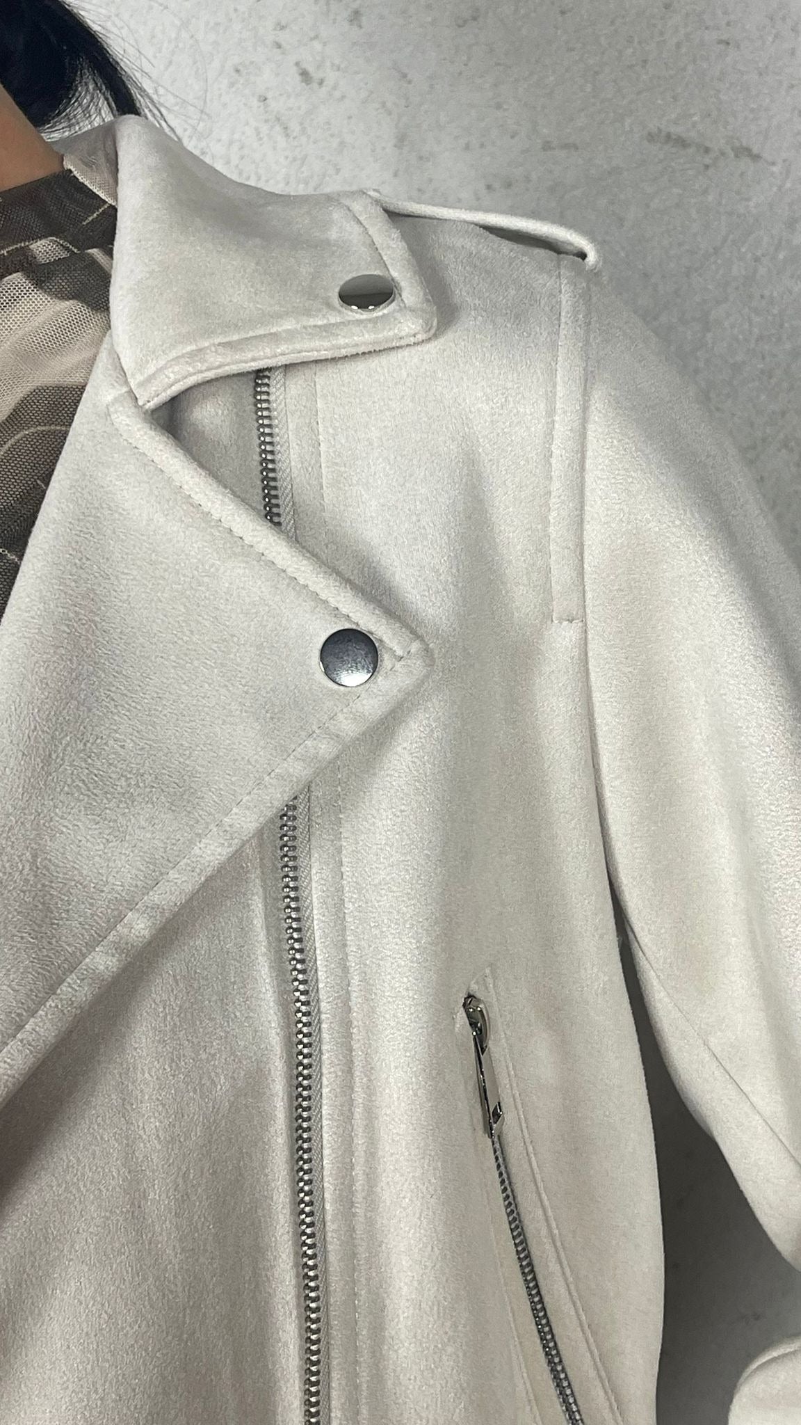 Chiodo effetto camoscio