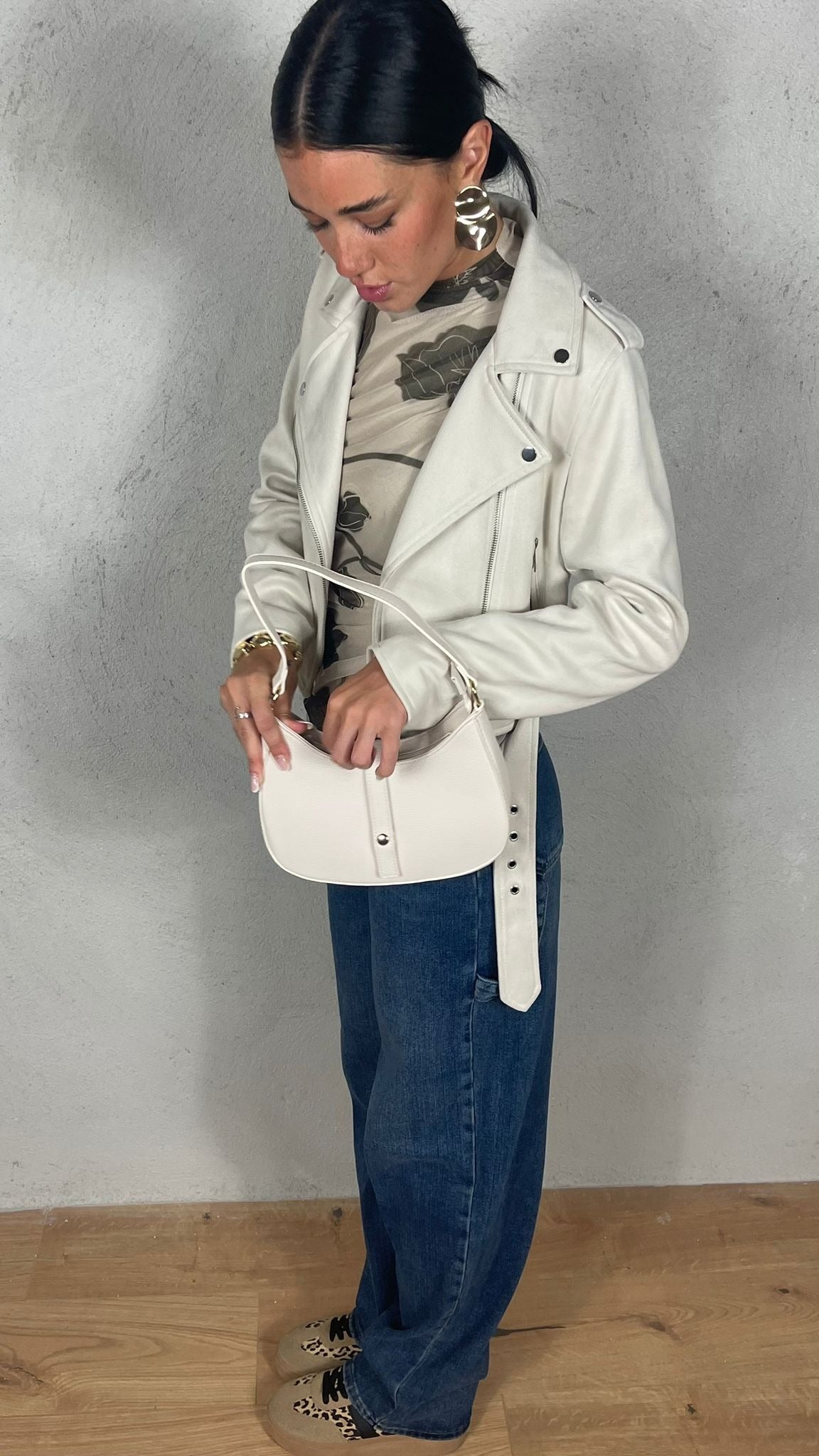 Chiodo effetto camoscio