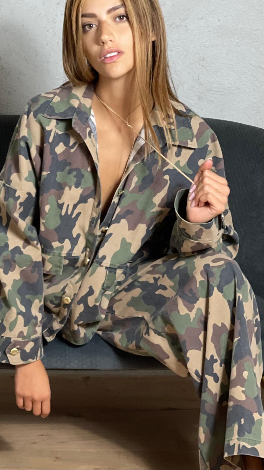 Giacca Camicia Mimetico