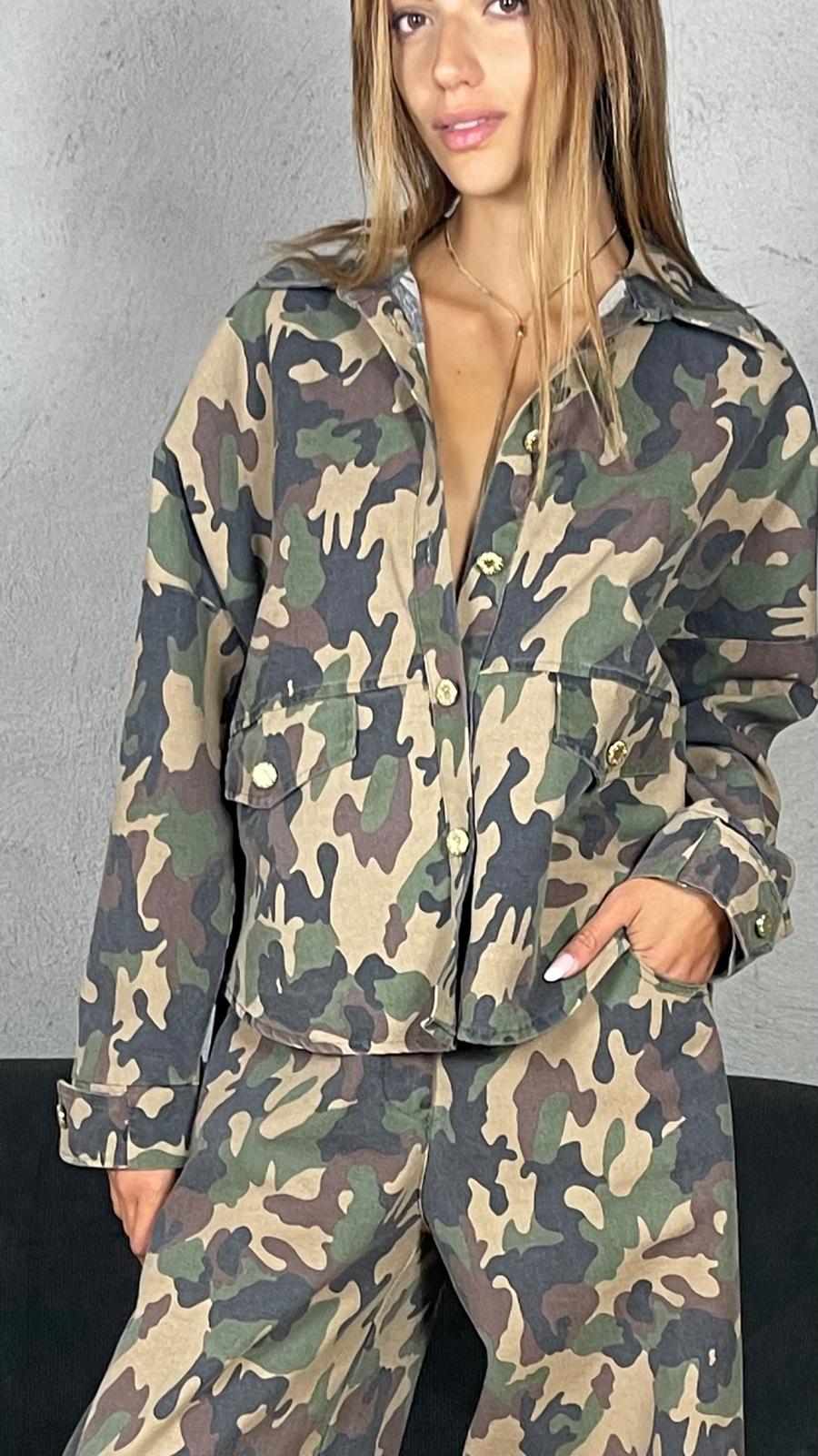 Giacca Camicia Mimetico