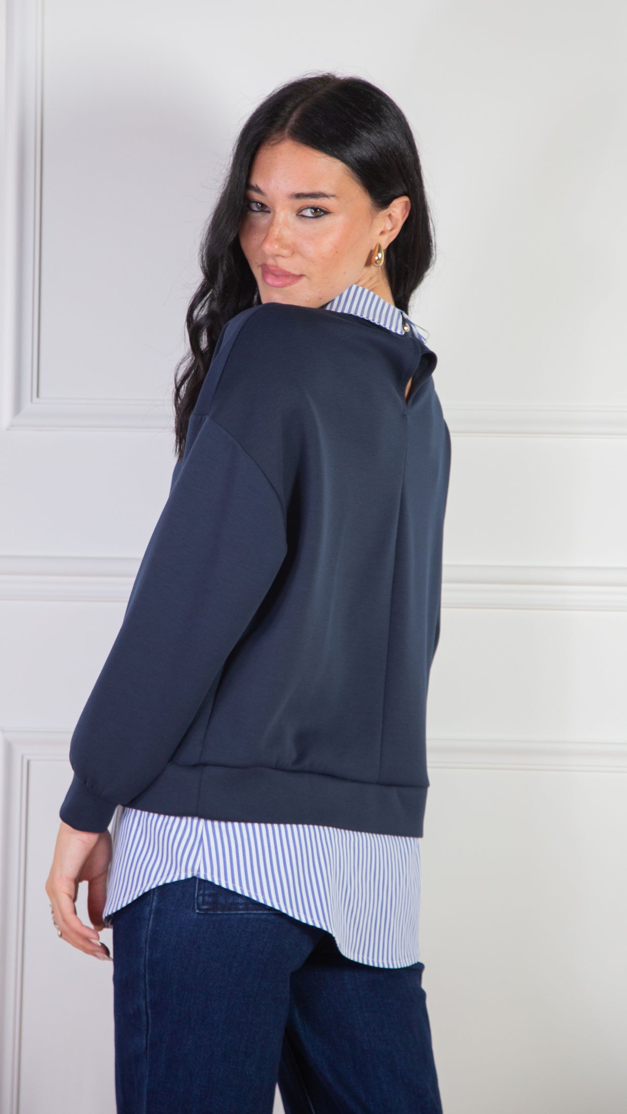 Felpa Camicia combinata