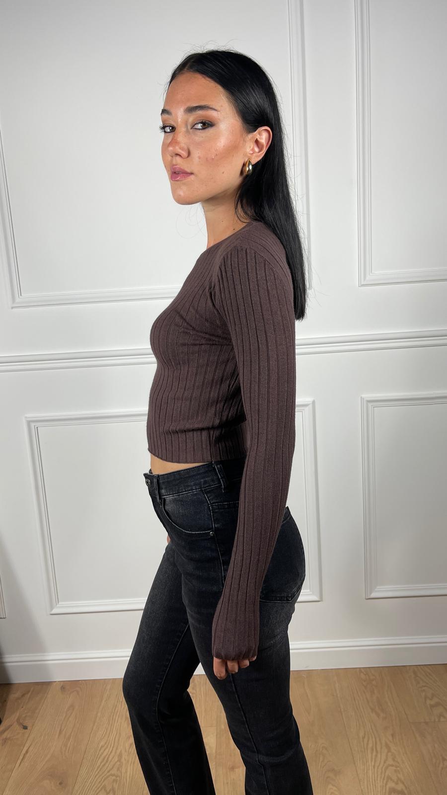 Maglia Crop Girocollo