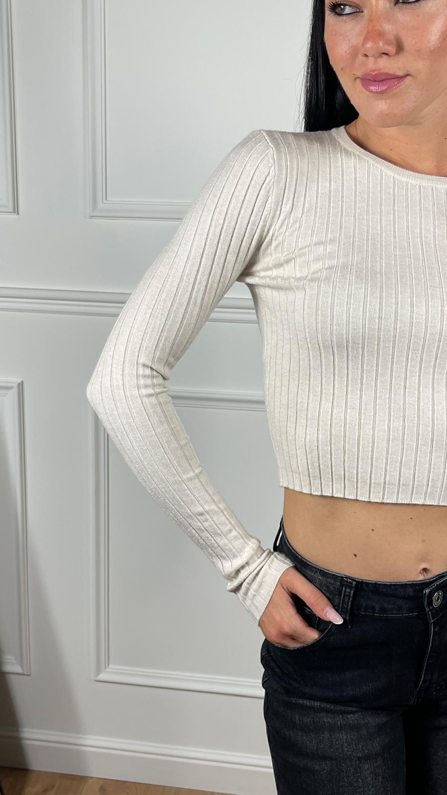 Maglia Crop Girocollo