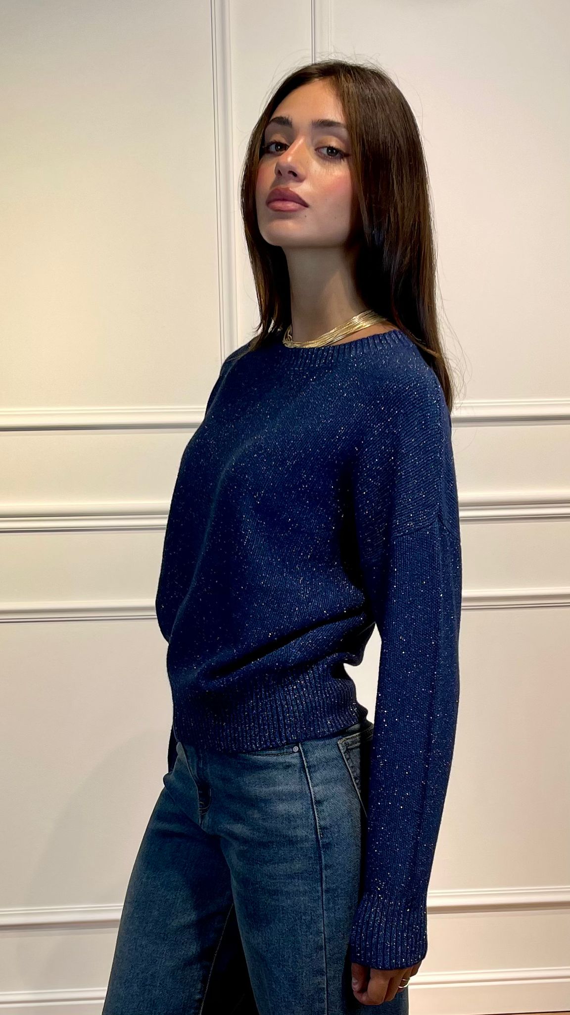 Maglia  Lurex scollo ovale