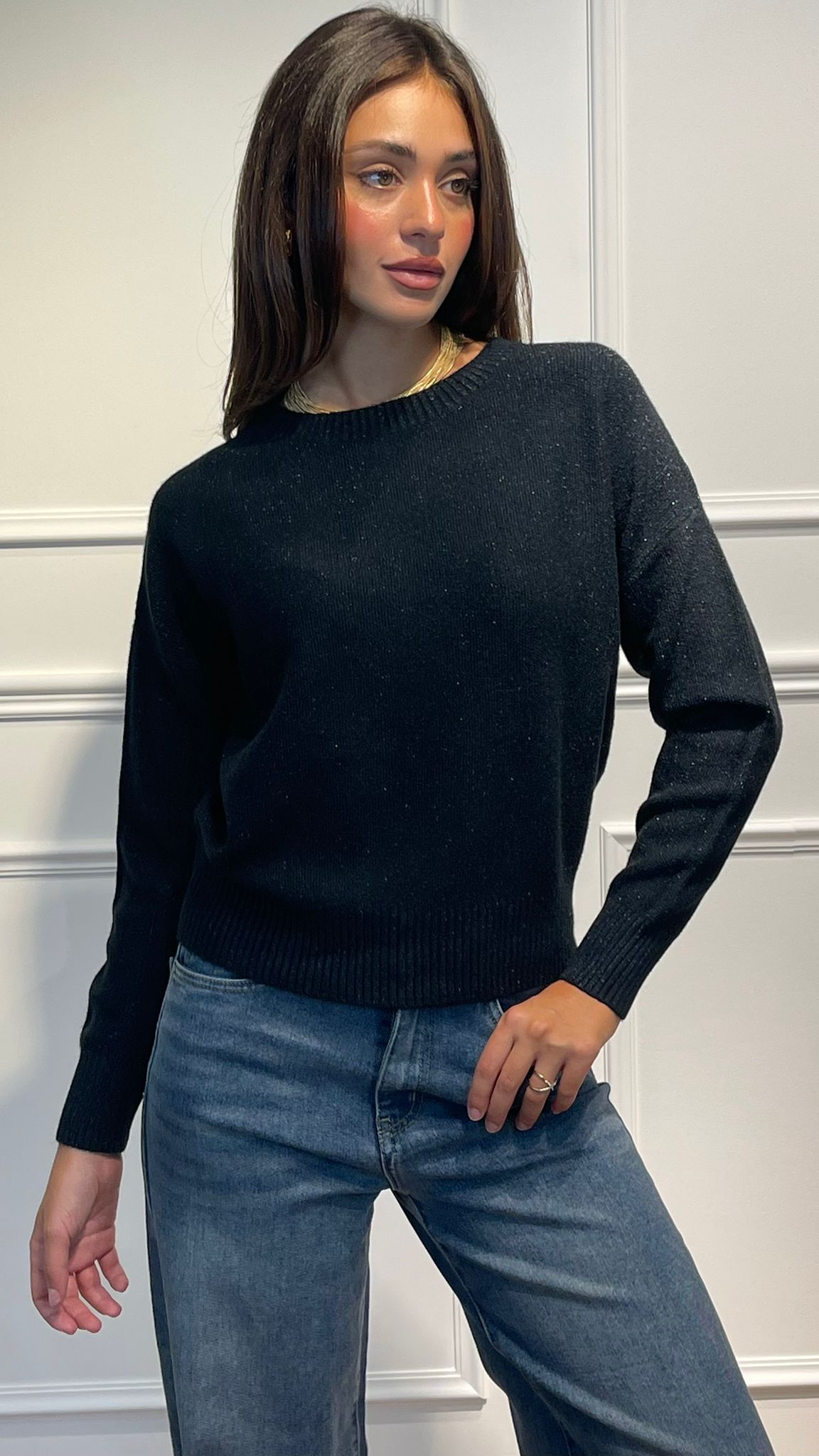 Maglia  Lurex scollo ovale