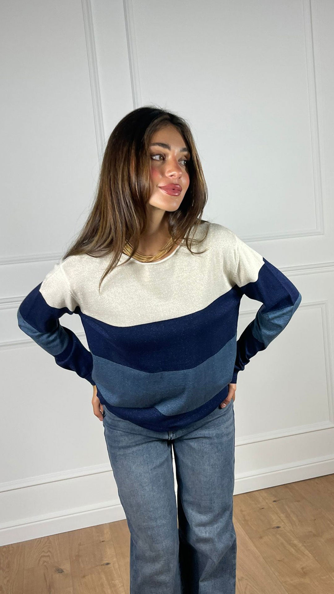 Pullover Striped lurex