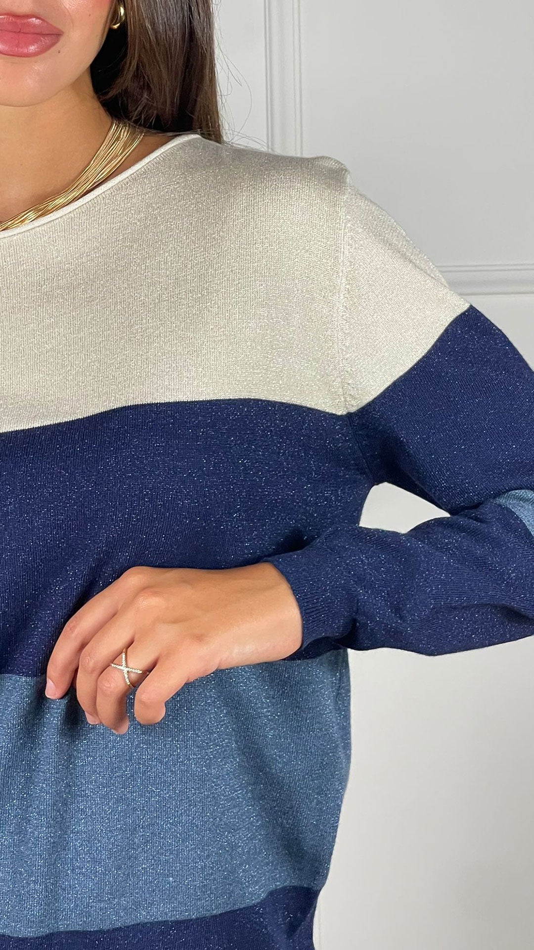 Pullover Striped lurex