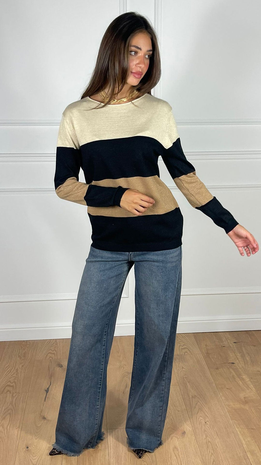Pullover Striped lurex