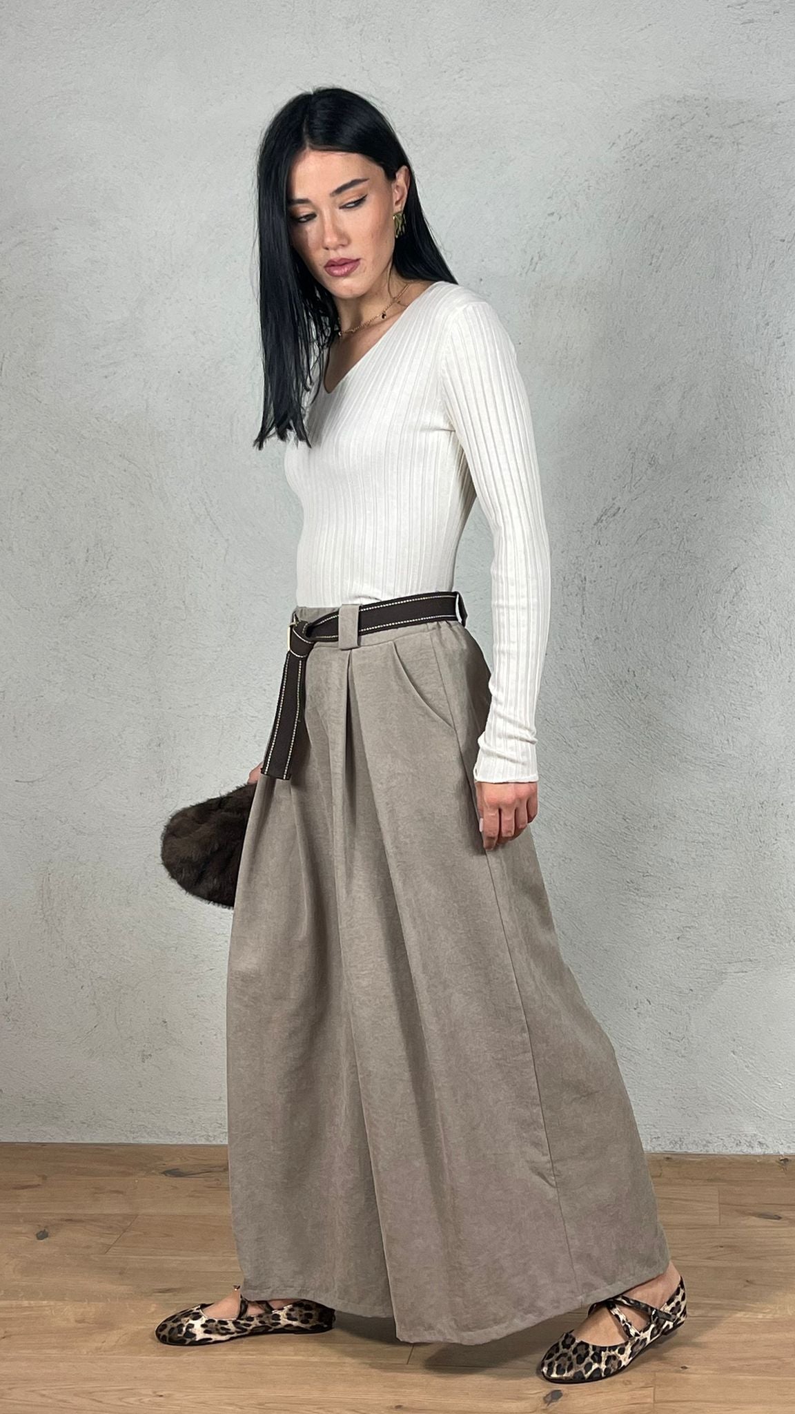 Maglia Scollo V costina