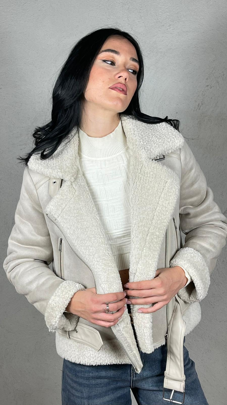 Giubbino Biker effetto montone