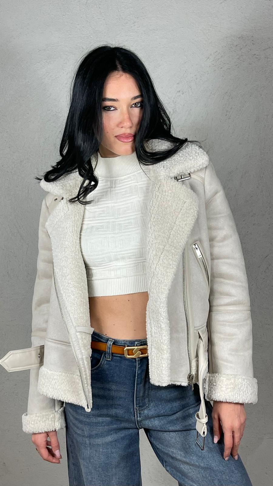 Giubbino Biker effetto montone