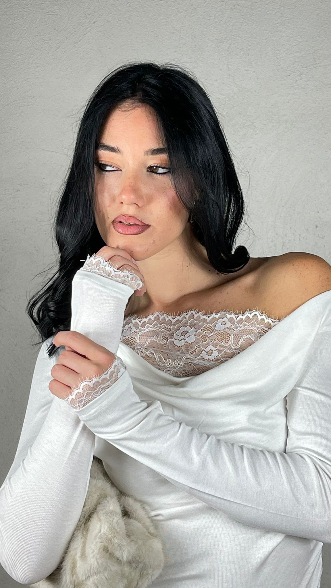 Maglia pizzo combinato