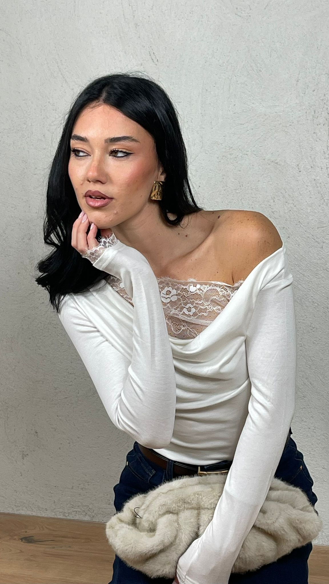 Maglia pizzo combinato