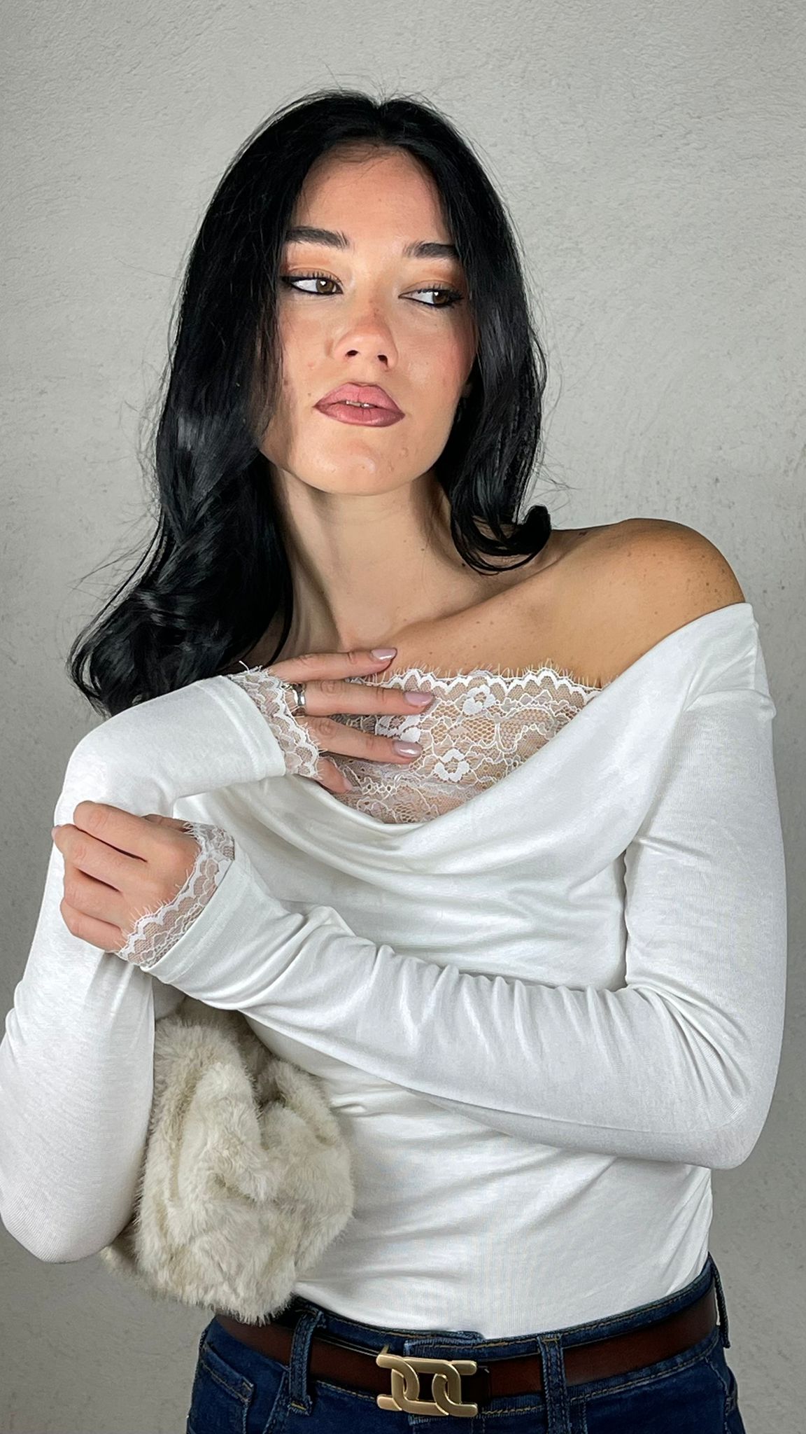 Maglia pizzo combinato