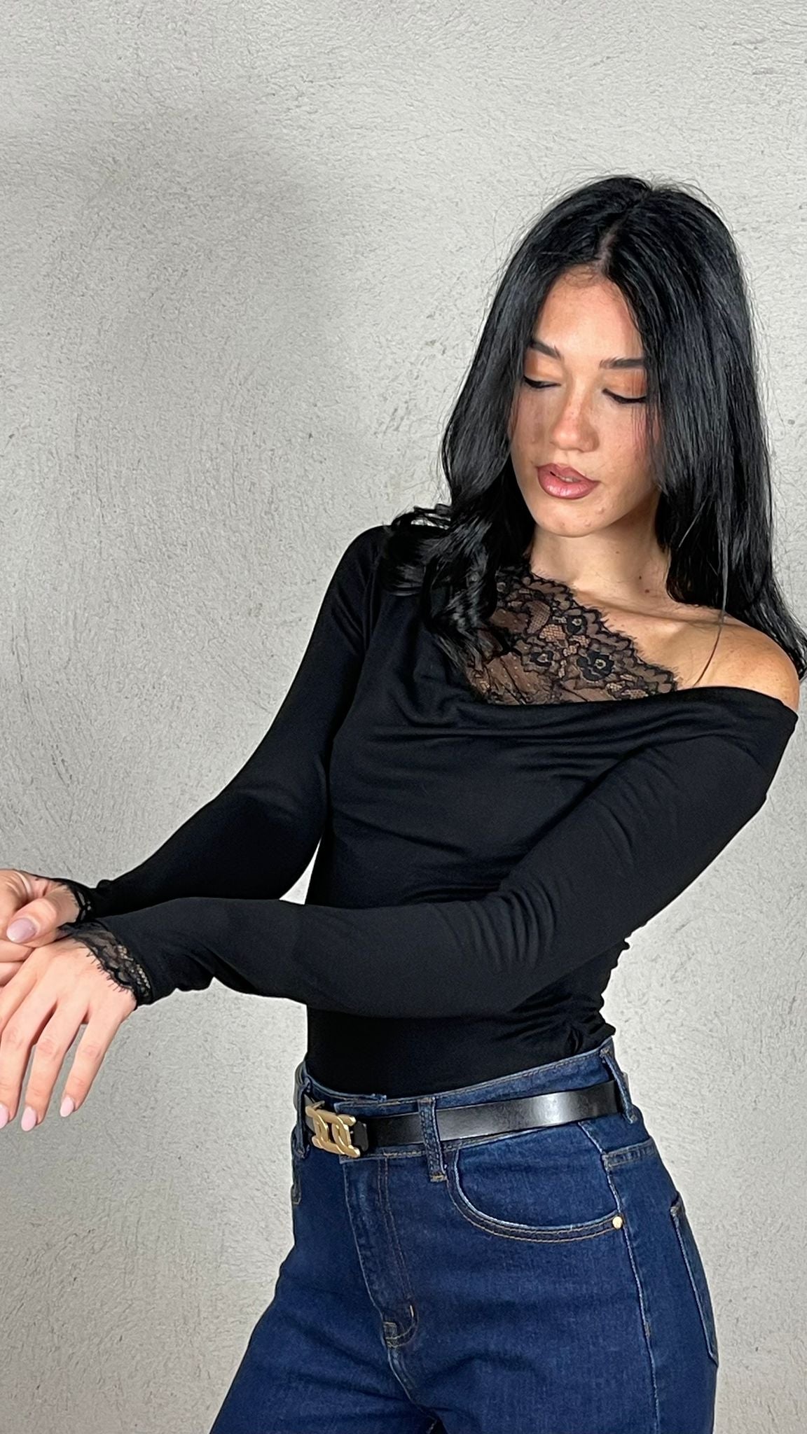 Maglia pizzo combinato