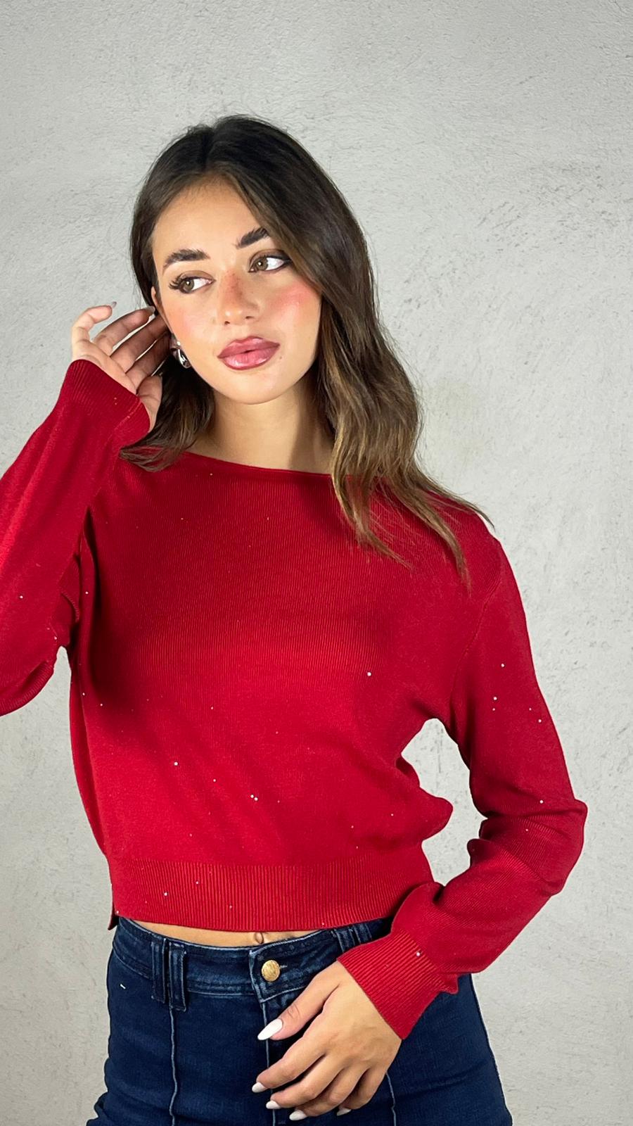 Maglia con micro paillettes