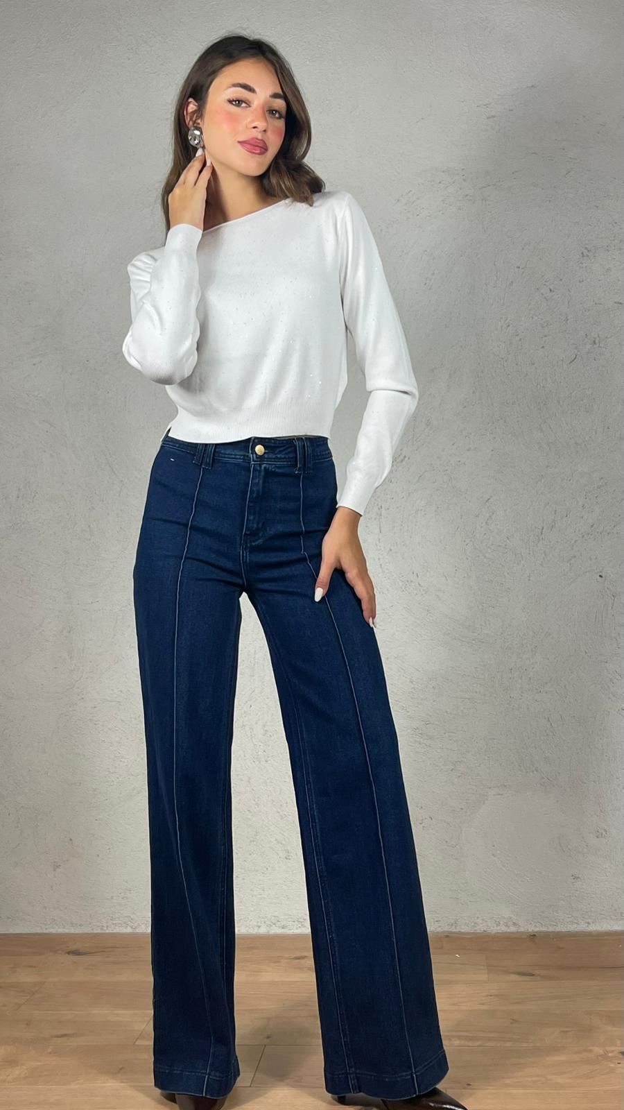 Maglia con micro paillettes