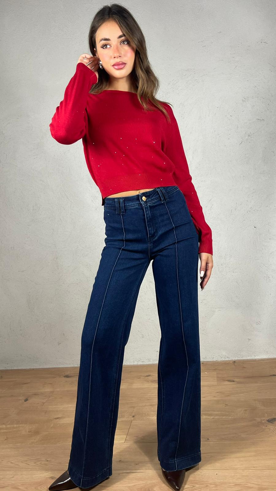 Maglia con micro paillettes