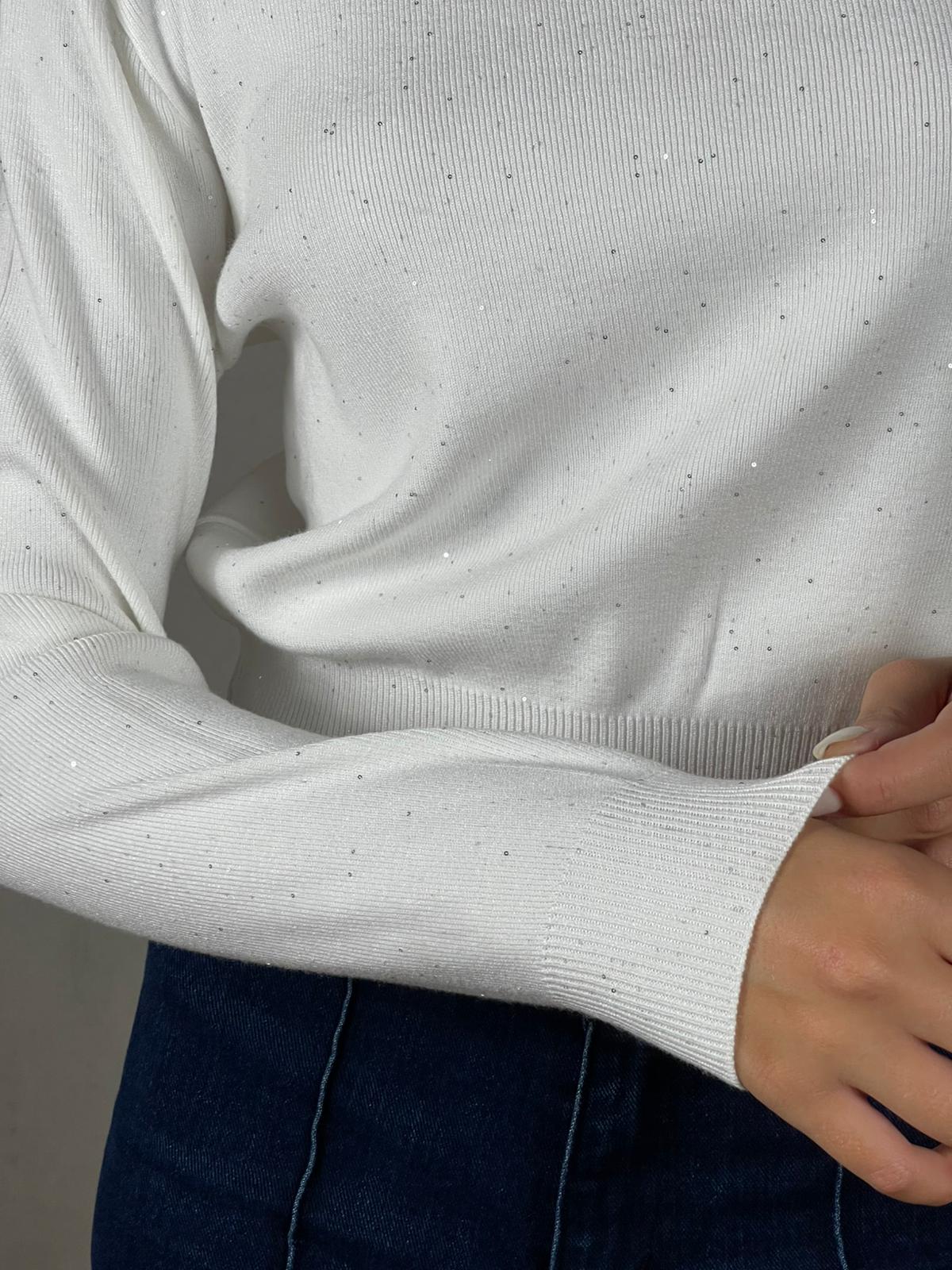 Maglia con micro paillettes