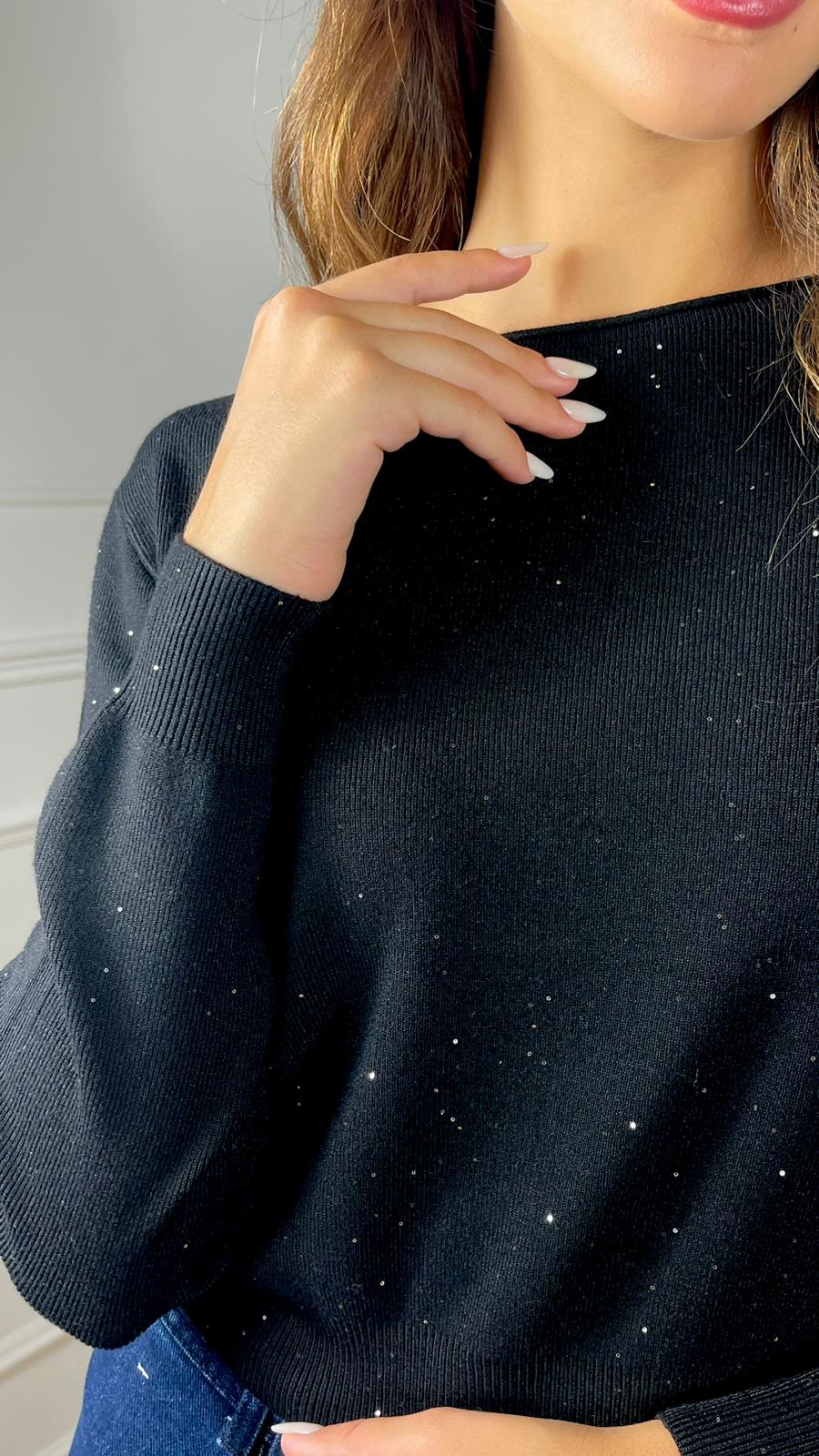 Maglia con micro paillettes