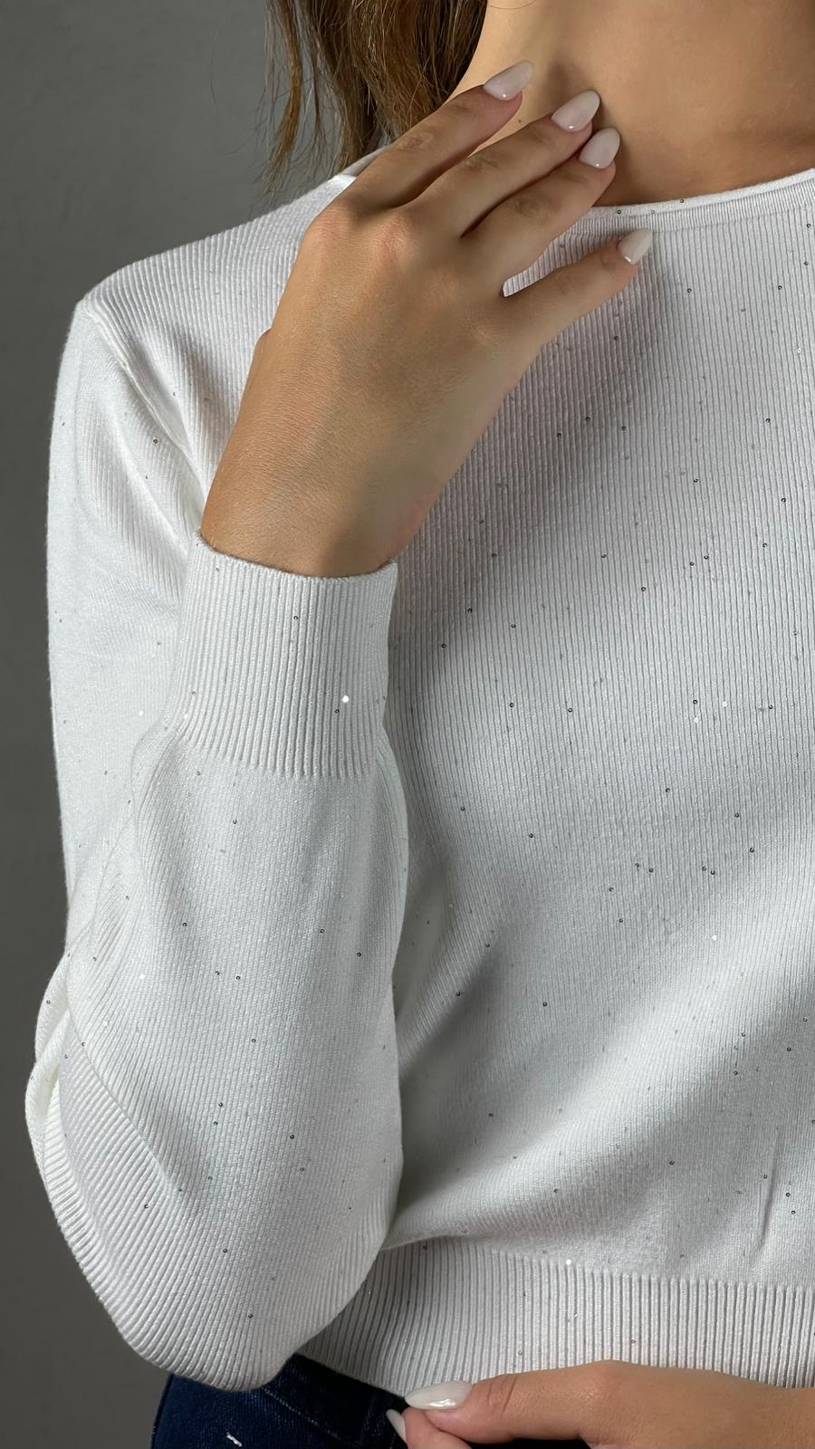 Maglia con micro paillettes