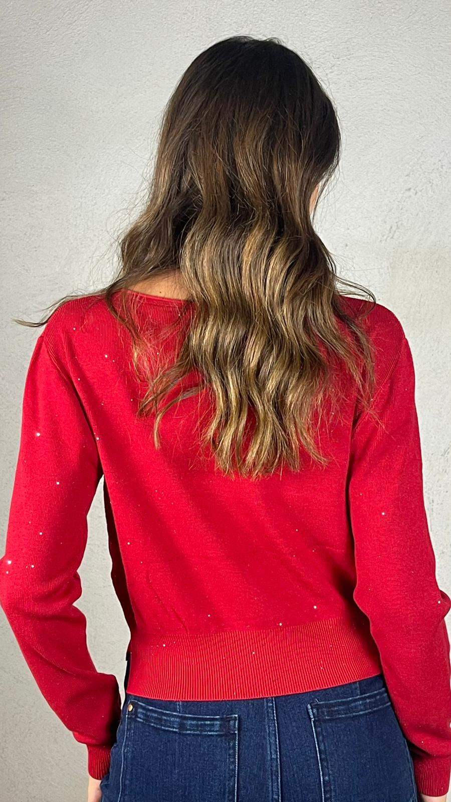 Maglia con micro paillettes