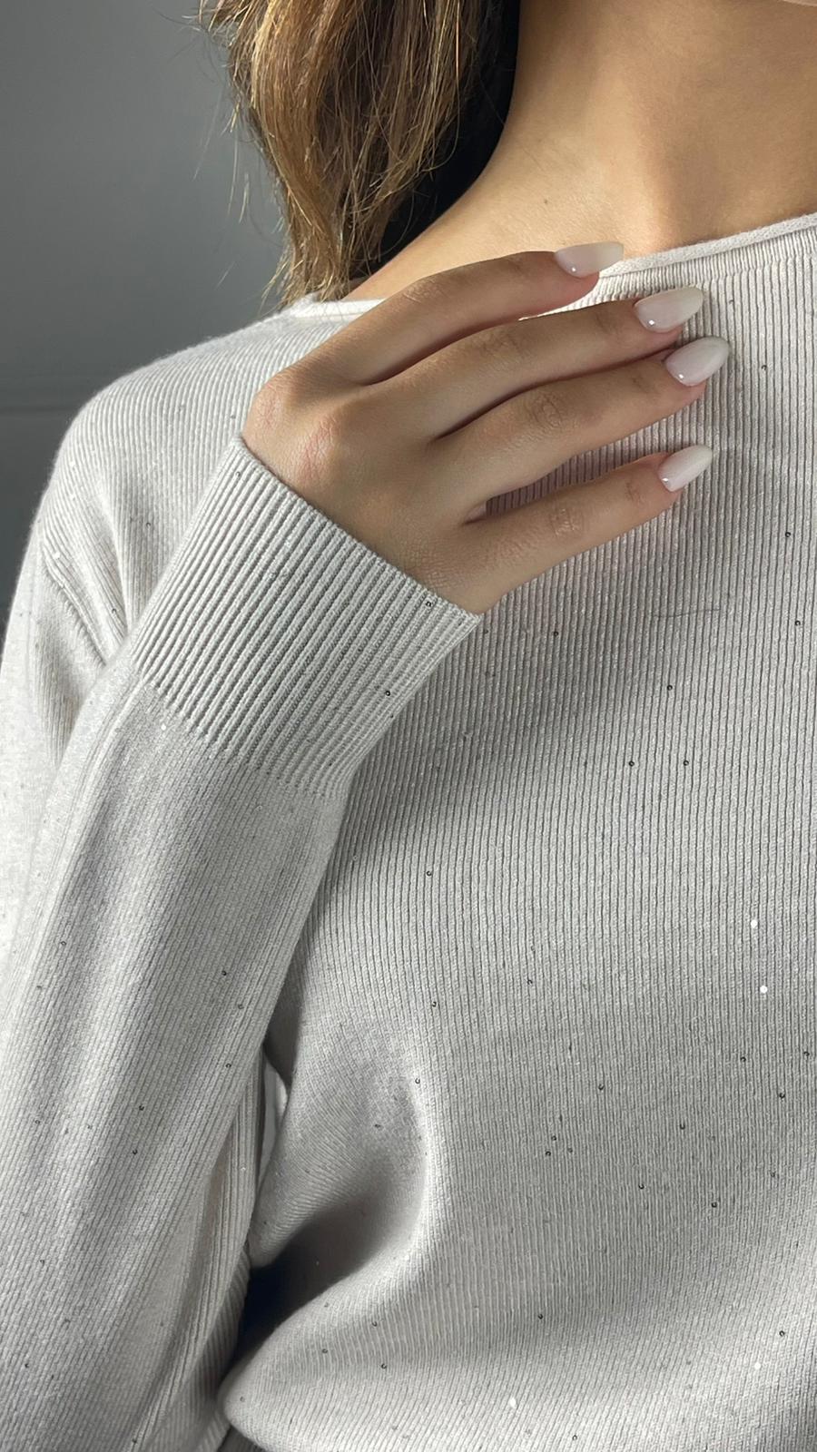 Maglia con micro paillettes