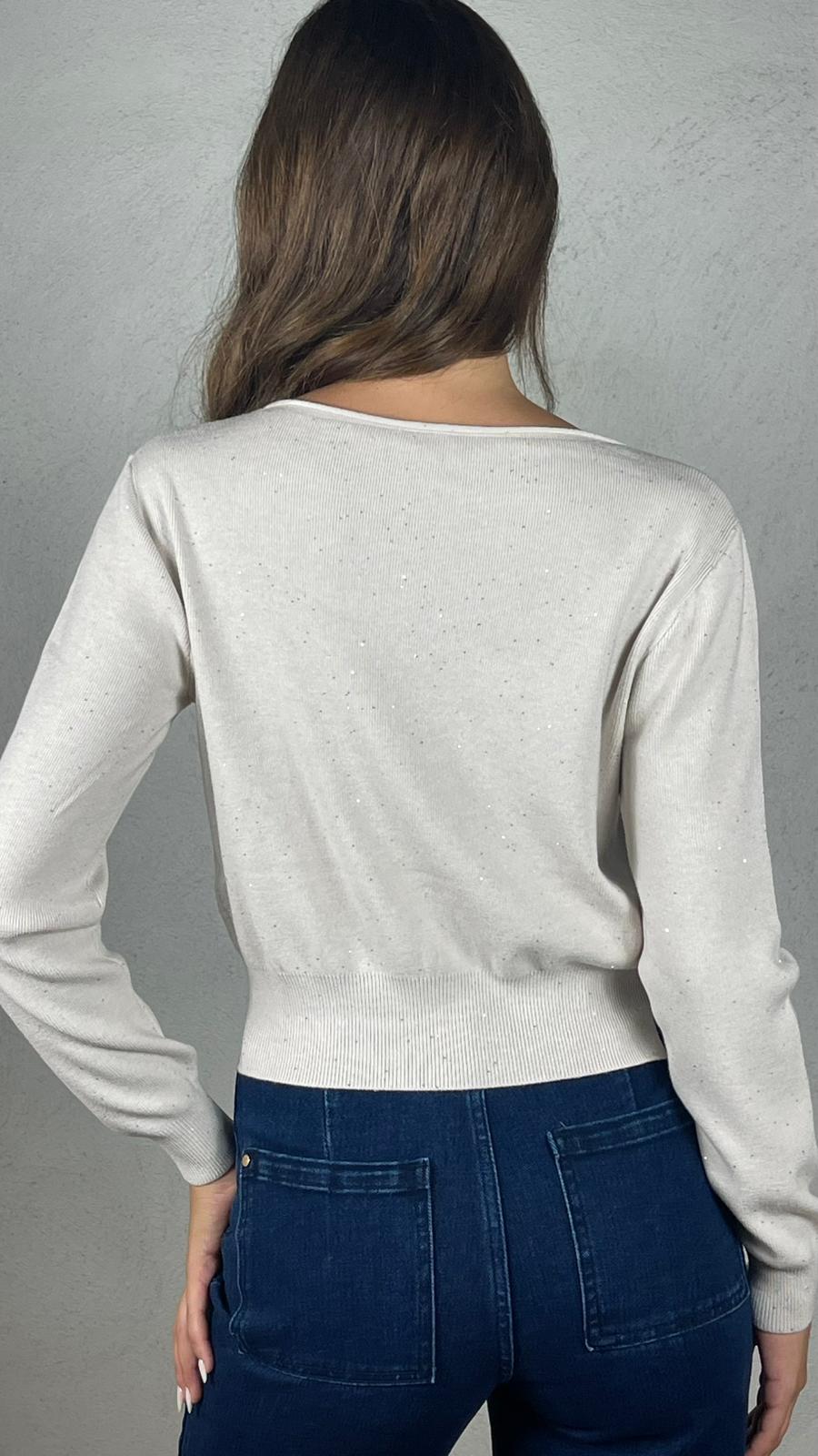 Maglia con micro paillettes