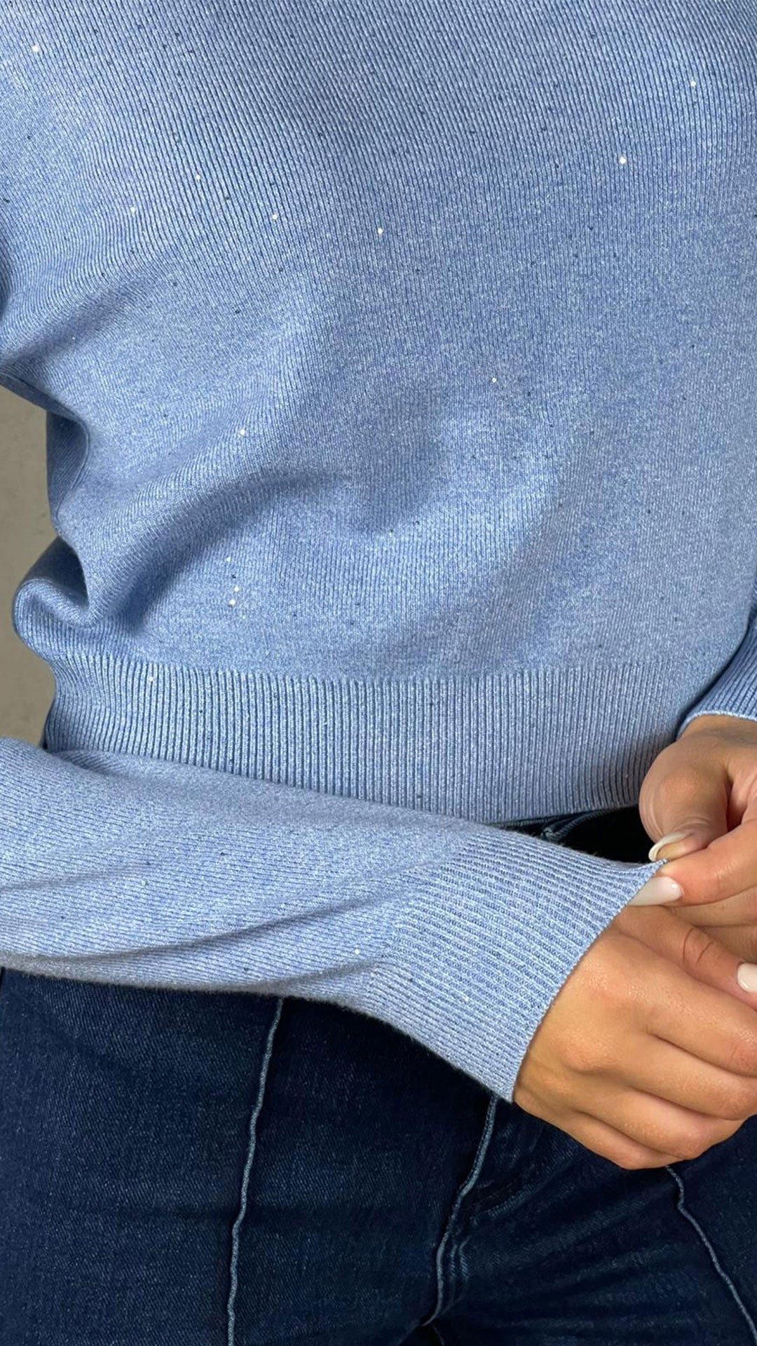 Maglia con micro paillettes