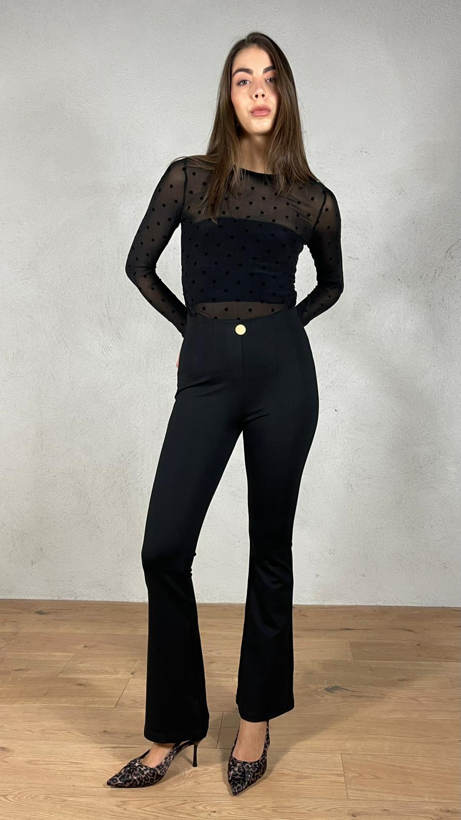 Leggings zampa vita alta