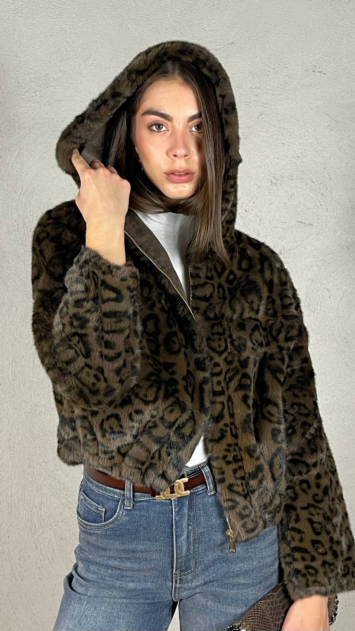 Giubbotto effetto Pelliccia Stampa Mac