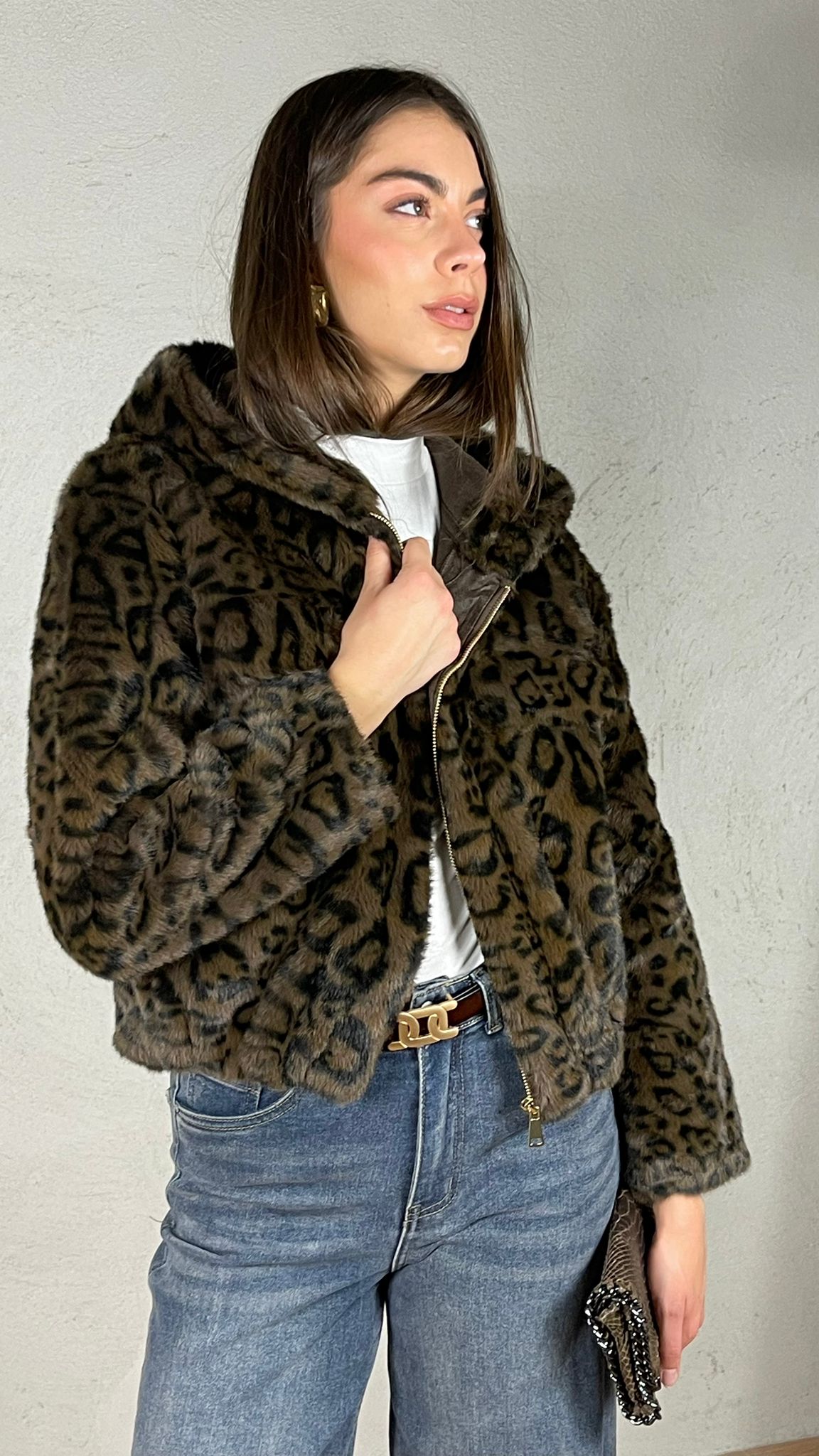 Giubbotto effetto Pelliccia Stampa Mac