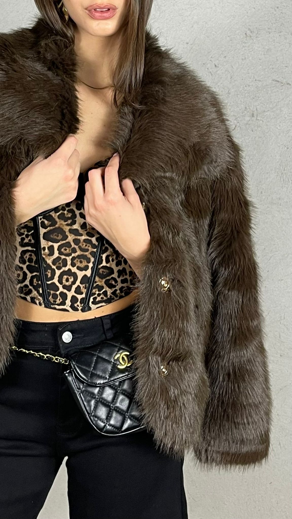 Cappotto corto Effetto Pelliccia