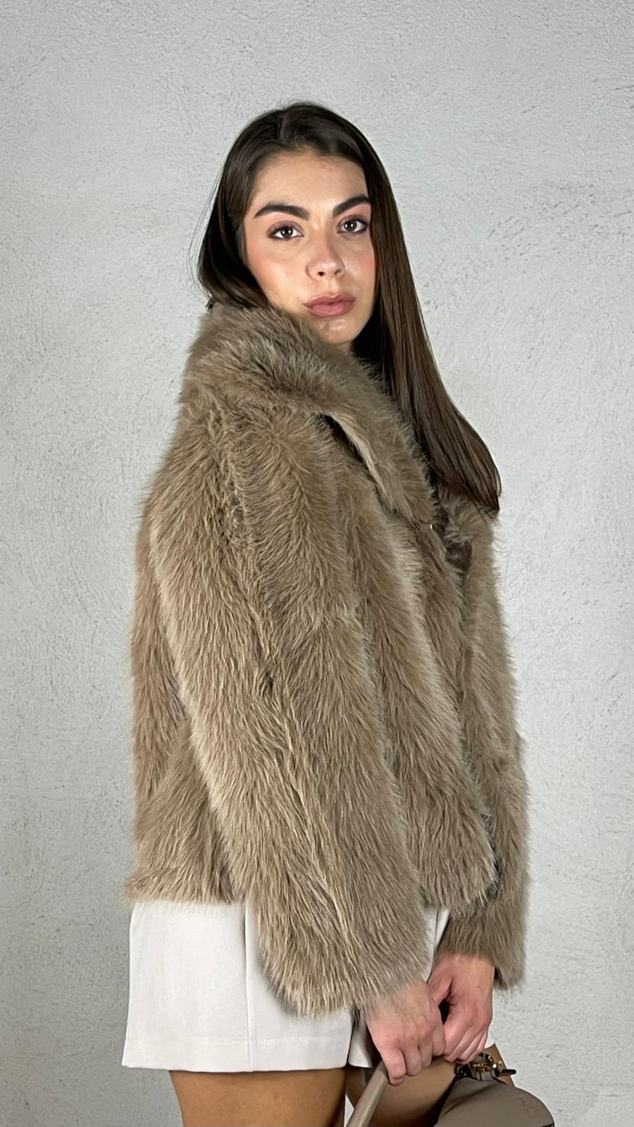 Cappotto corto Effetto Pelliccia