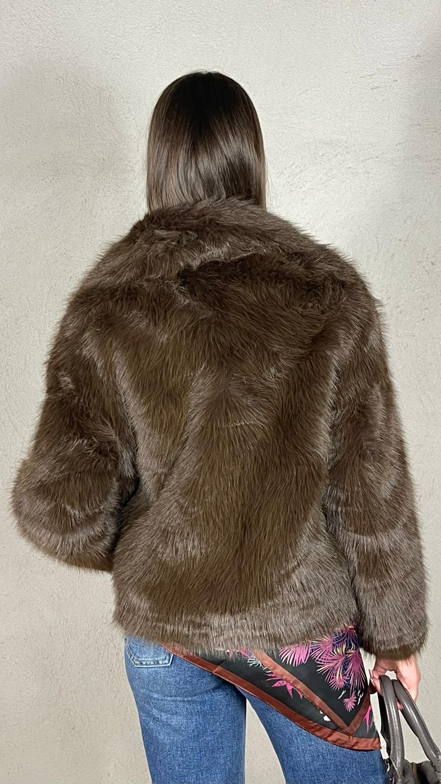 Cappotto corto Effetto Pelliccia