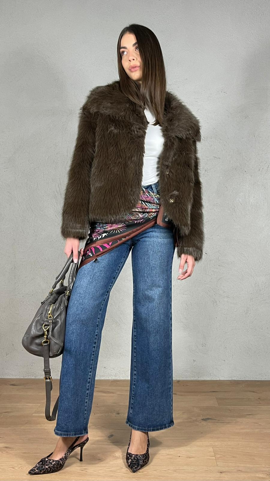 Cappotto corto Effetto Pelliccia