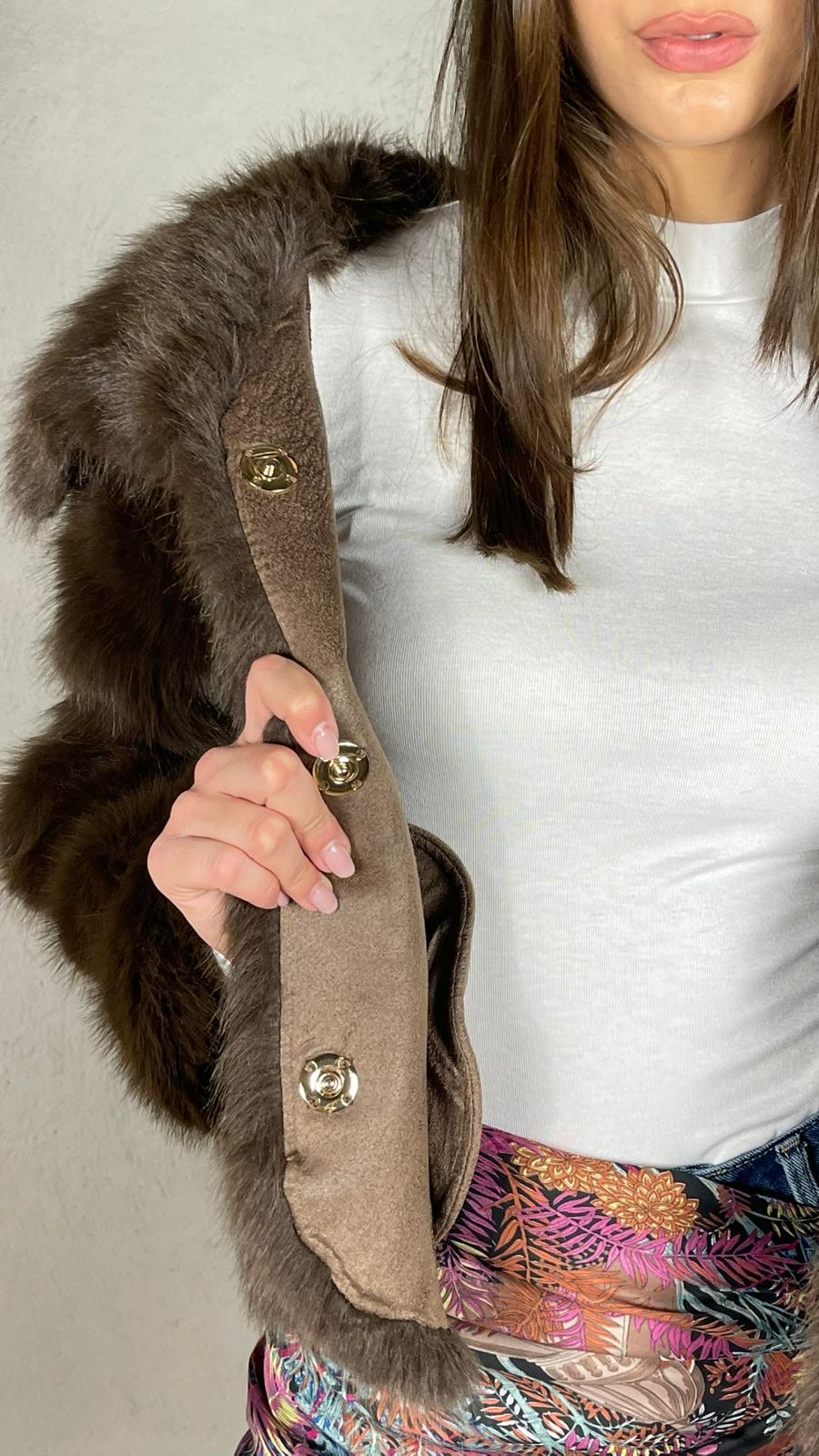 Cappotto corto Effetto Pelliccia