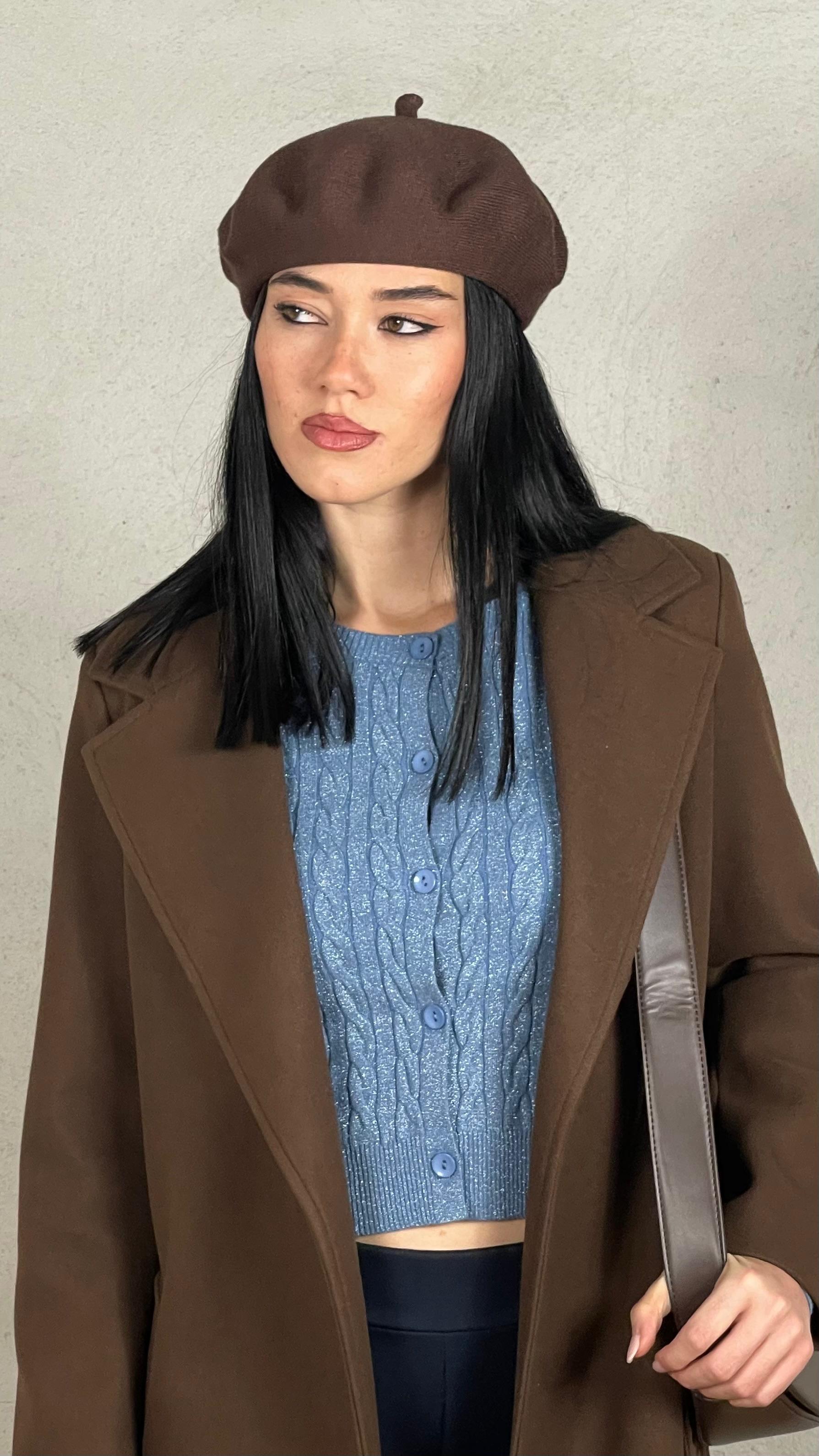 Cardigan trecce lurex