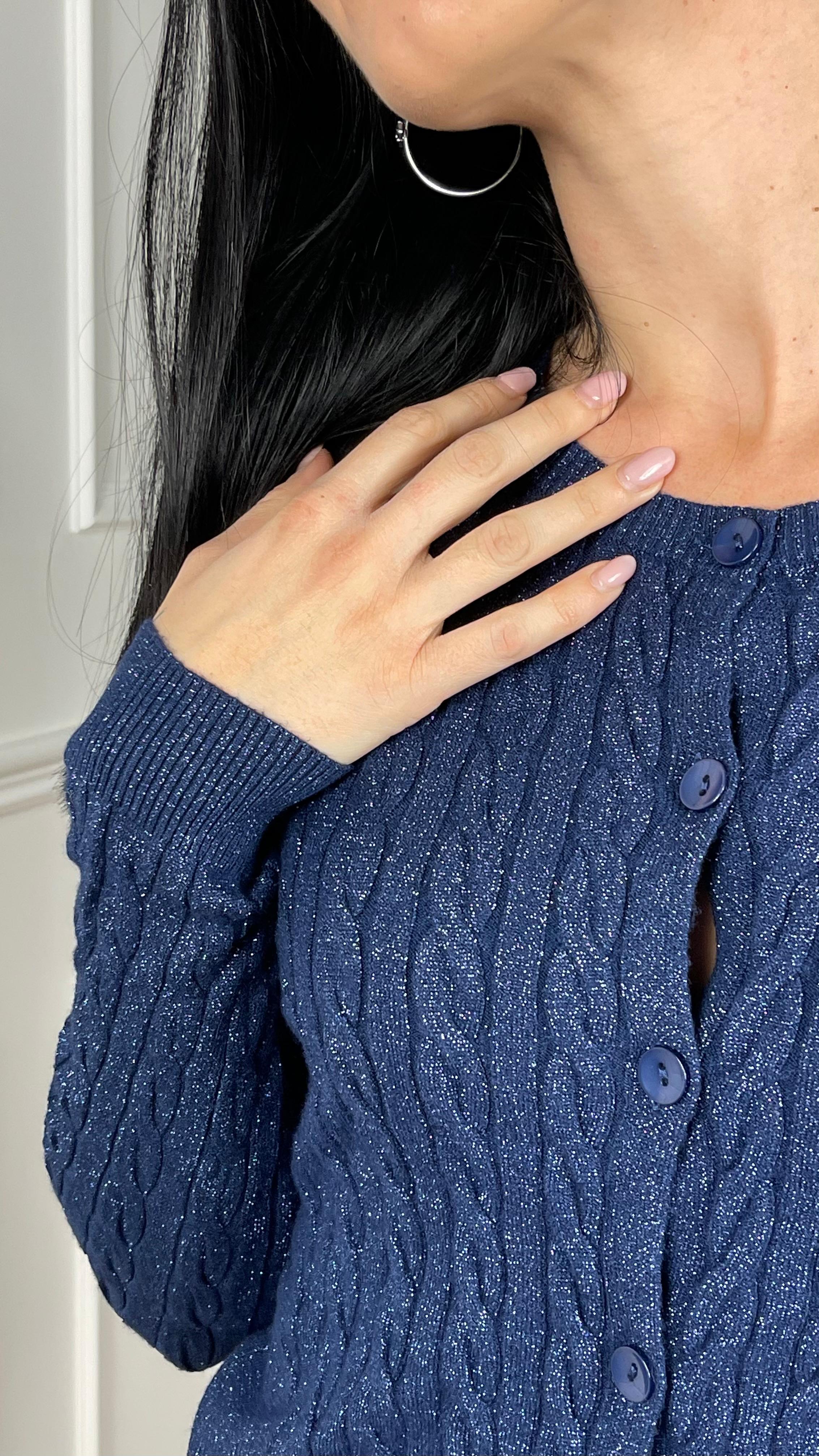 Cardigan trecce lurex