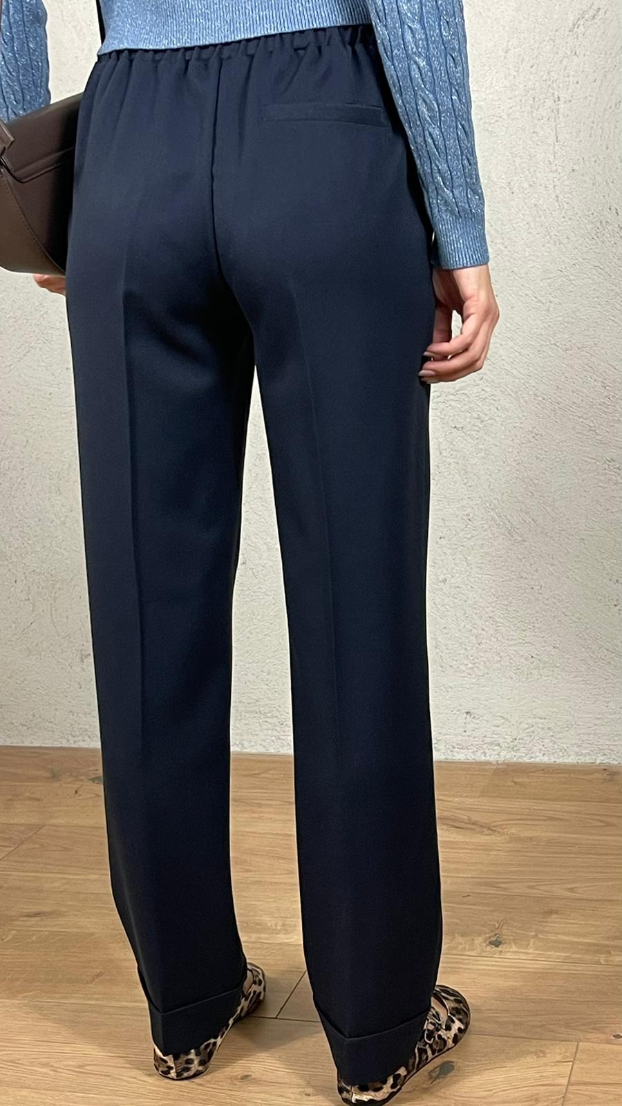 Pantalone a sigaretta con risvolto